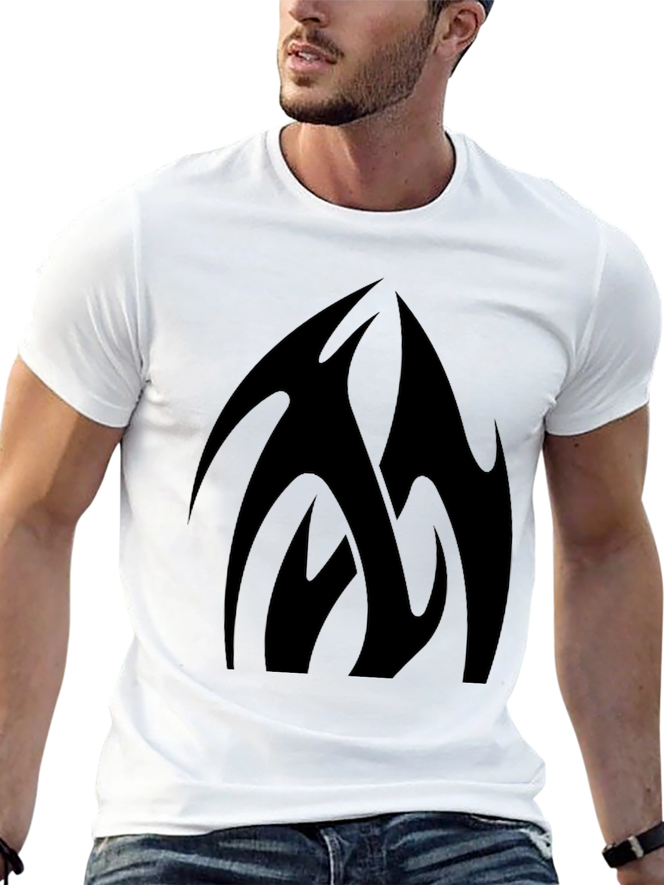 Black Black Graphic Tee - Abstract Design view 13