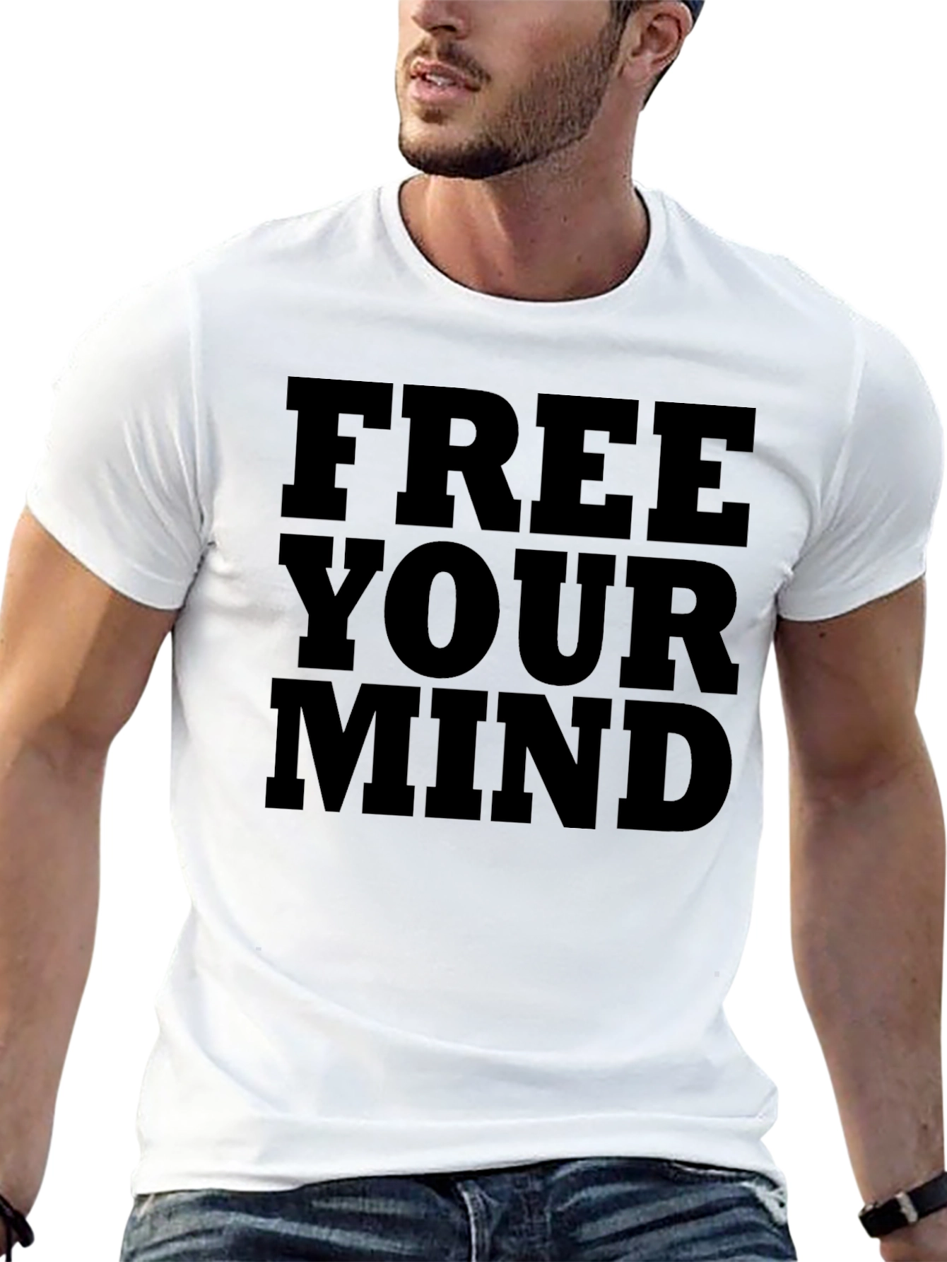Black Free Your Mind Graphic T-Shirt view 13