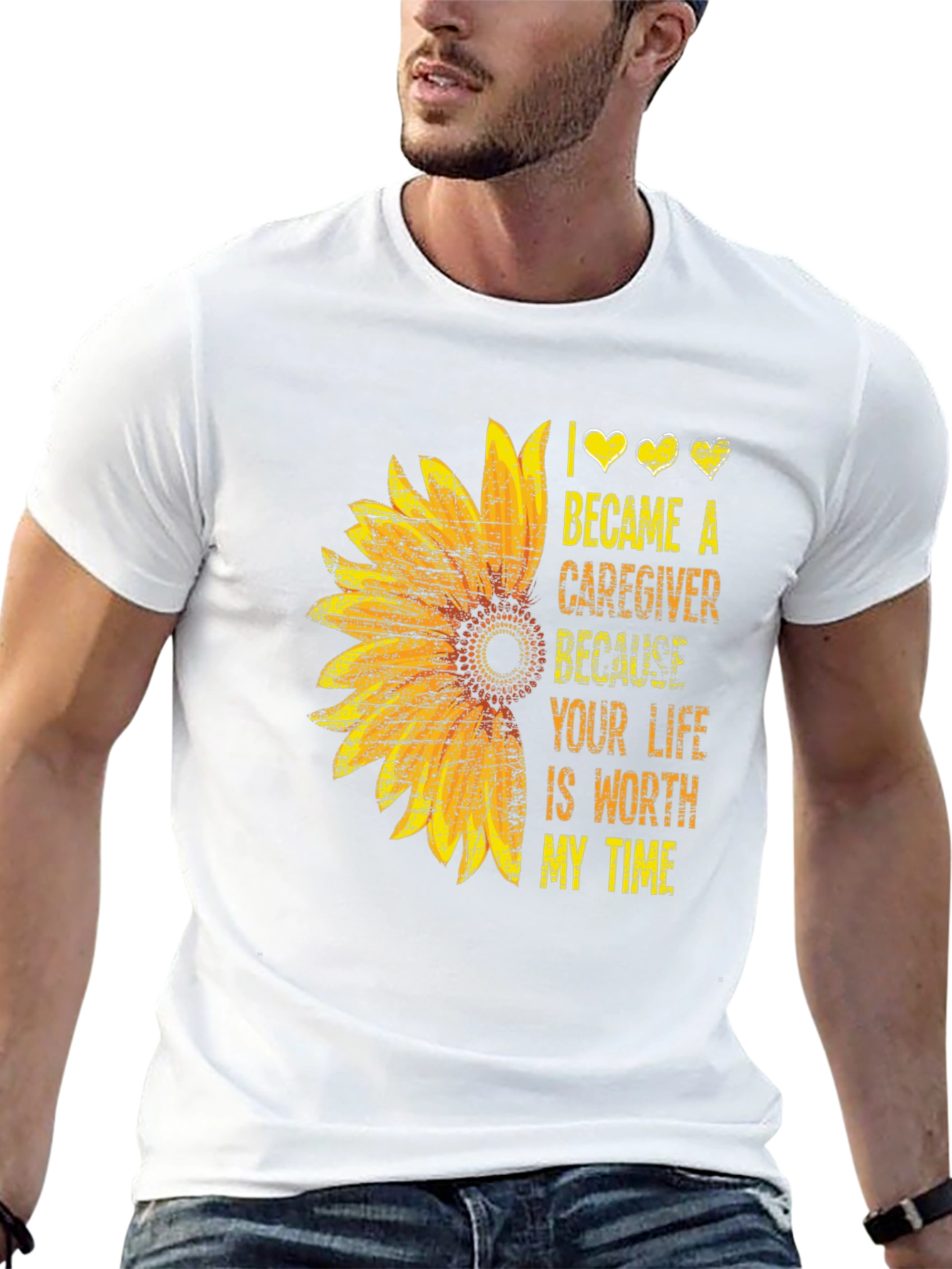 Black Sunflower Caregiver Graphic Tee view 13