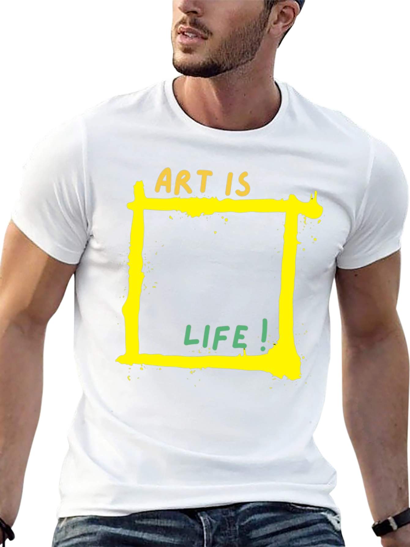 Black Art is Life Graphic Tee - Black Unisex T-Shirt view 13