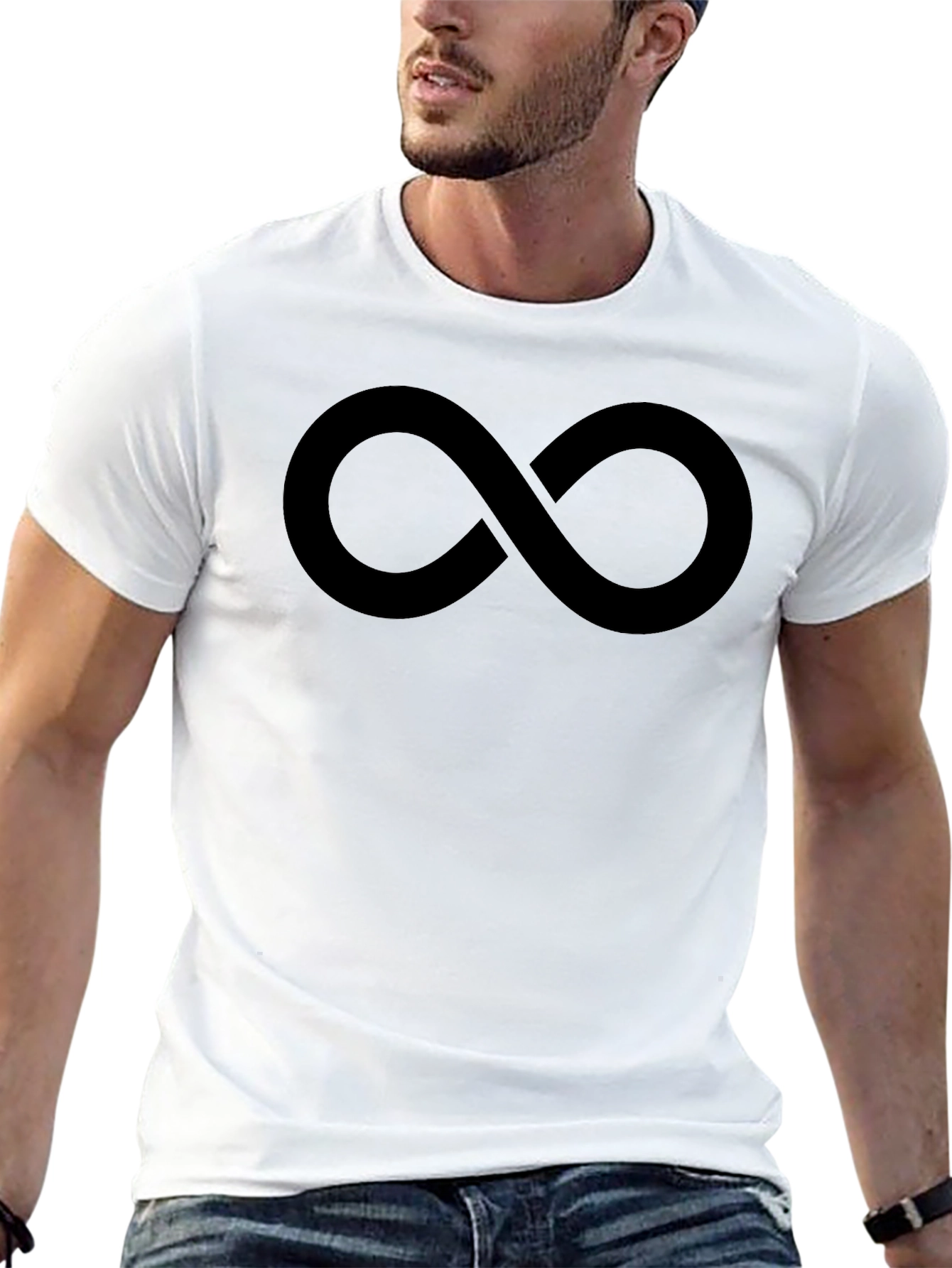 Black Infinity Symbol Black T-Shirt view 13
