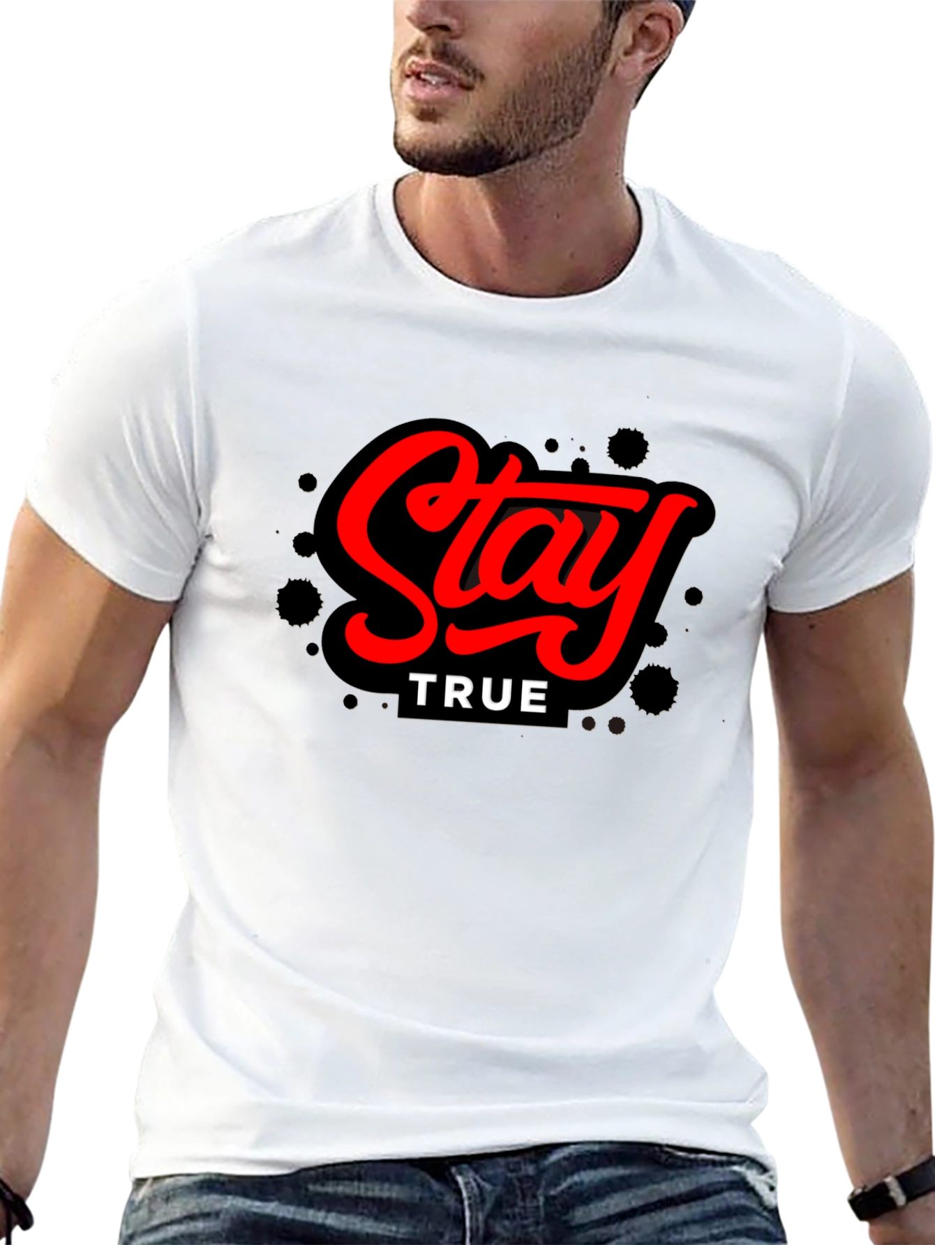 Black Stay True Black Graphic Tee view 13