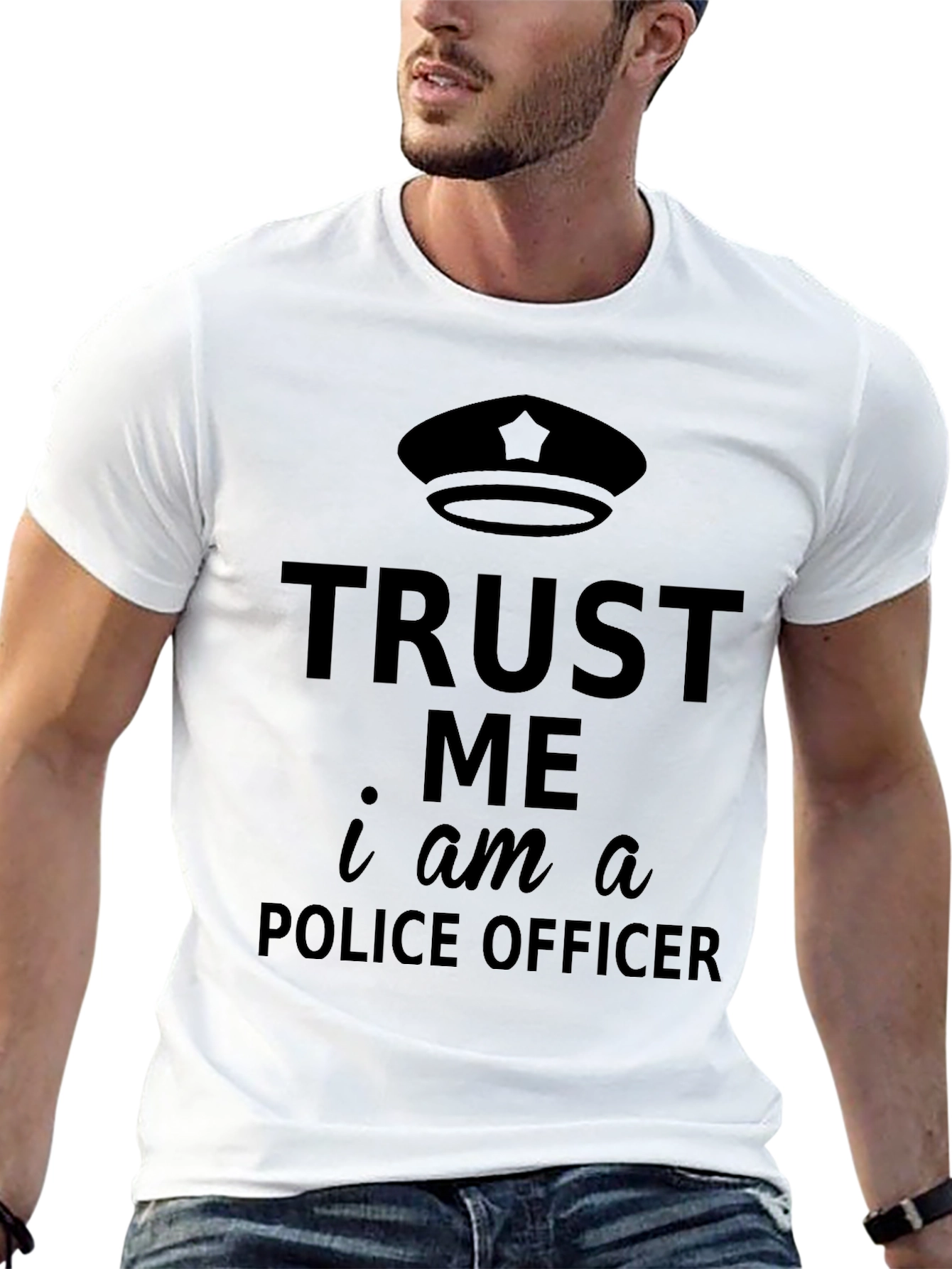 Black Trust Me I'm A Police Officer T-Shirt - Black view 13
