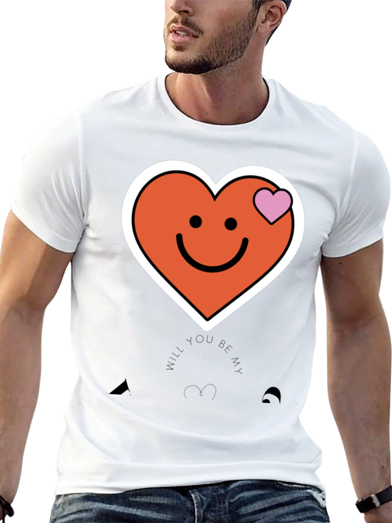 Black Heart Smiley Face Graphic Tee view 13