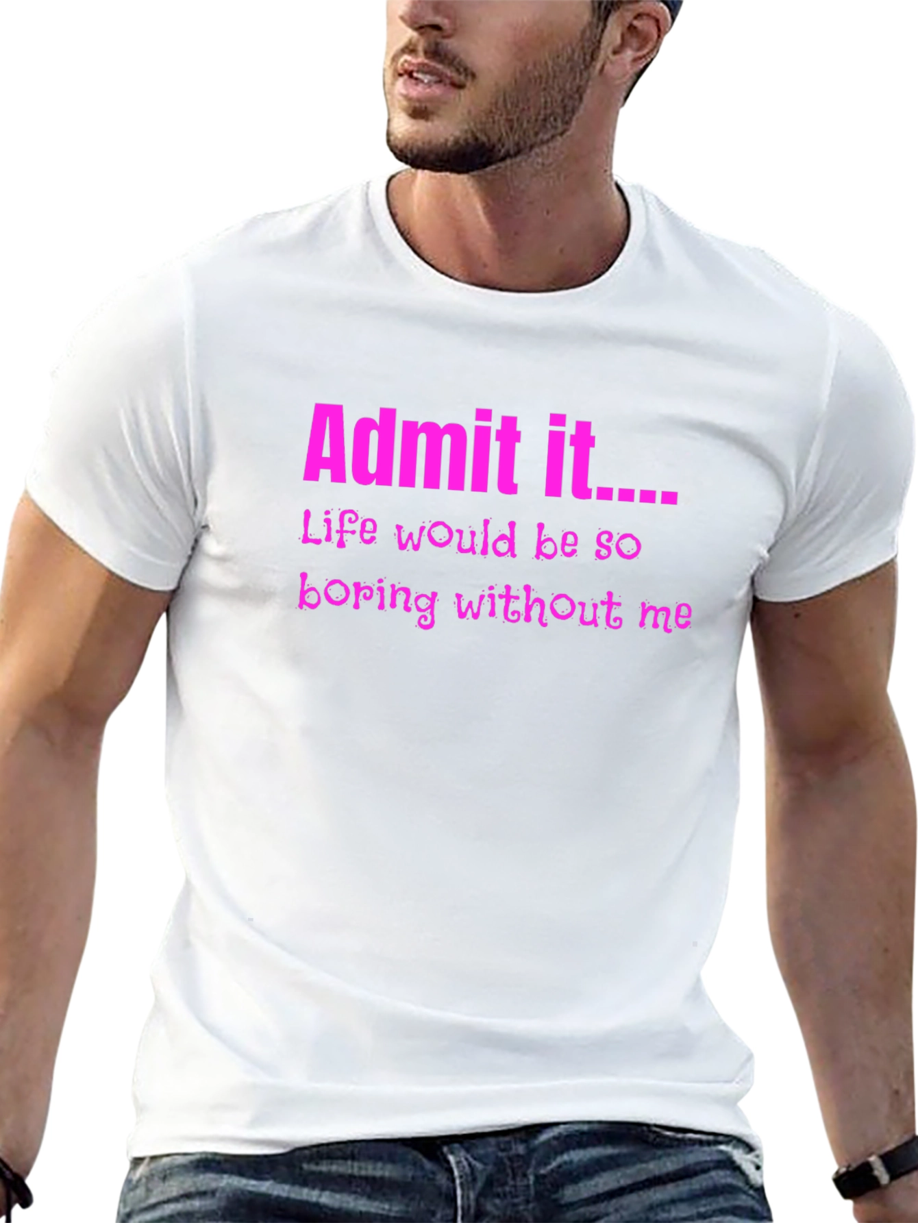 Black Admit It Funny Graphic Tee view 13