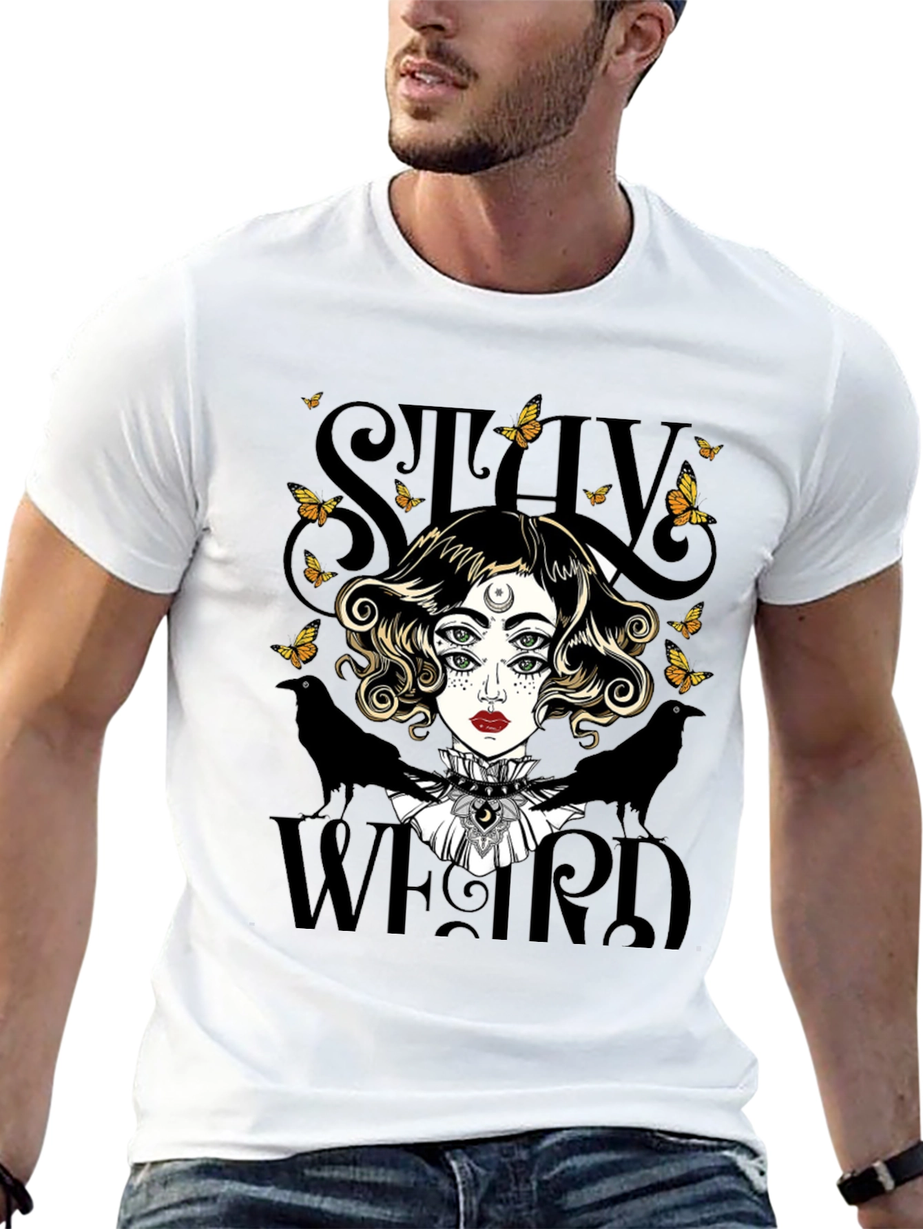 Black Stay Weird Graphic Tee - Unique & Stylish view 13
