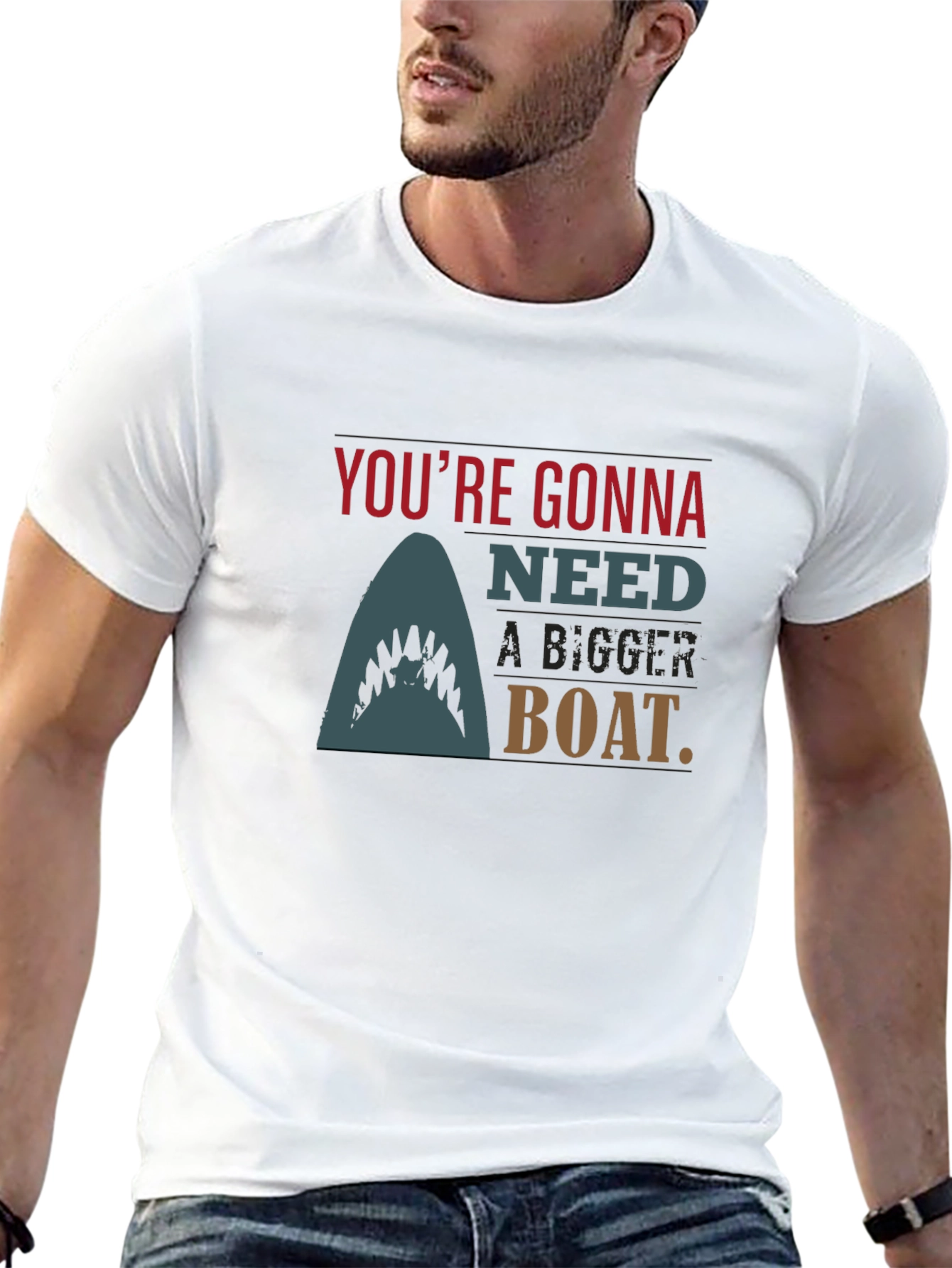 Black You're Gonna Need A Bigger Boat Black T-Shirt view 13