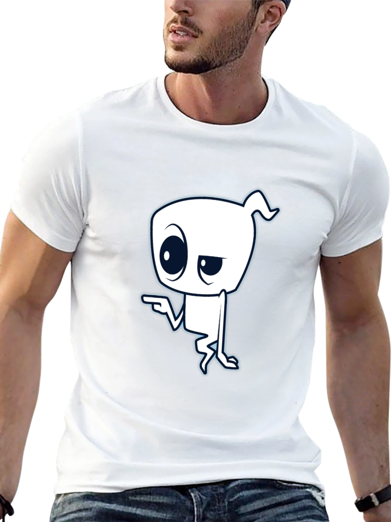 Black Cool Ghost Graphic Black T-Shirt view 13