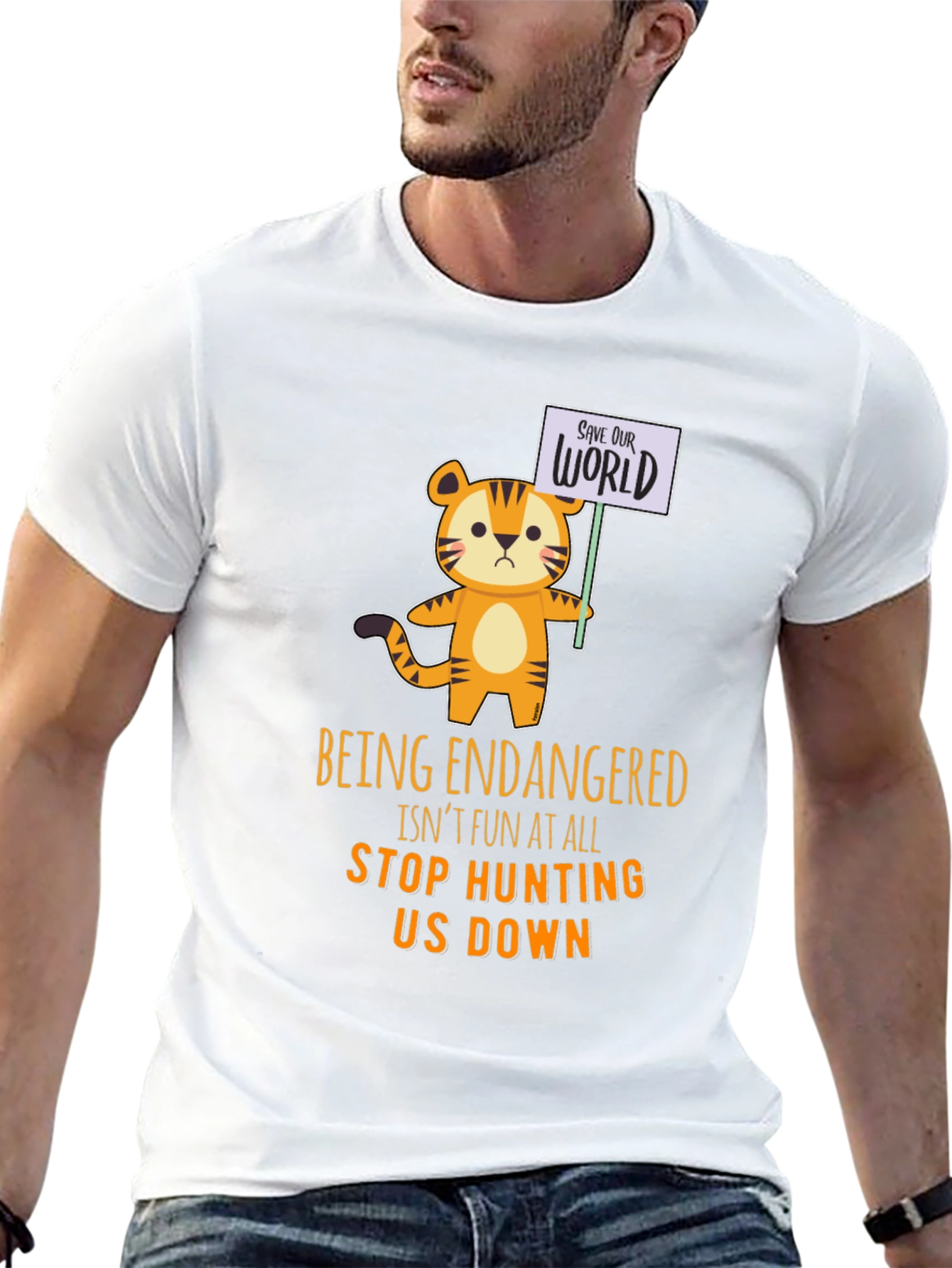Endangered Tiger Graphic T-Shirt - Save the World - 13