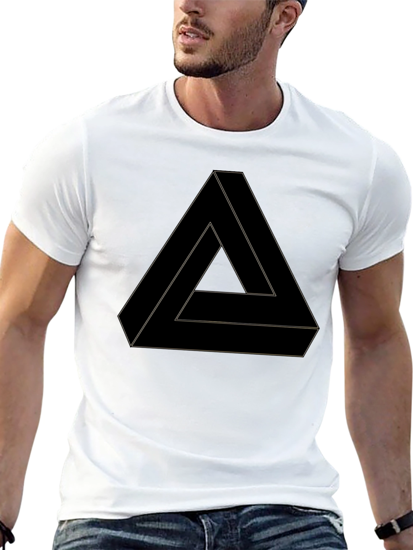 Black Impossible Triangle Graphic Tee - Black view 13