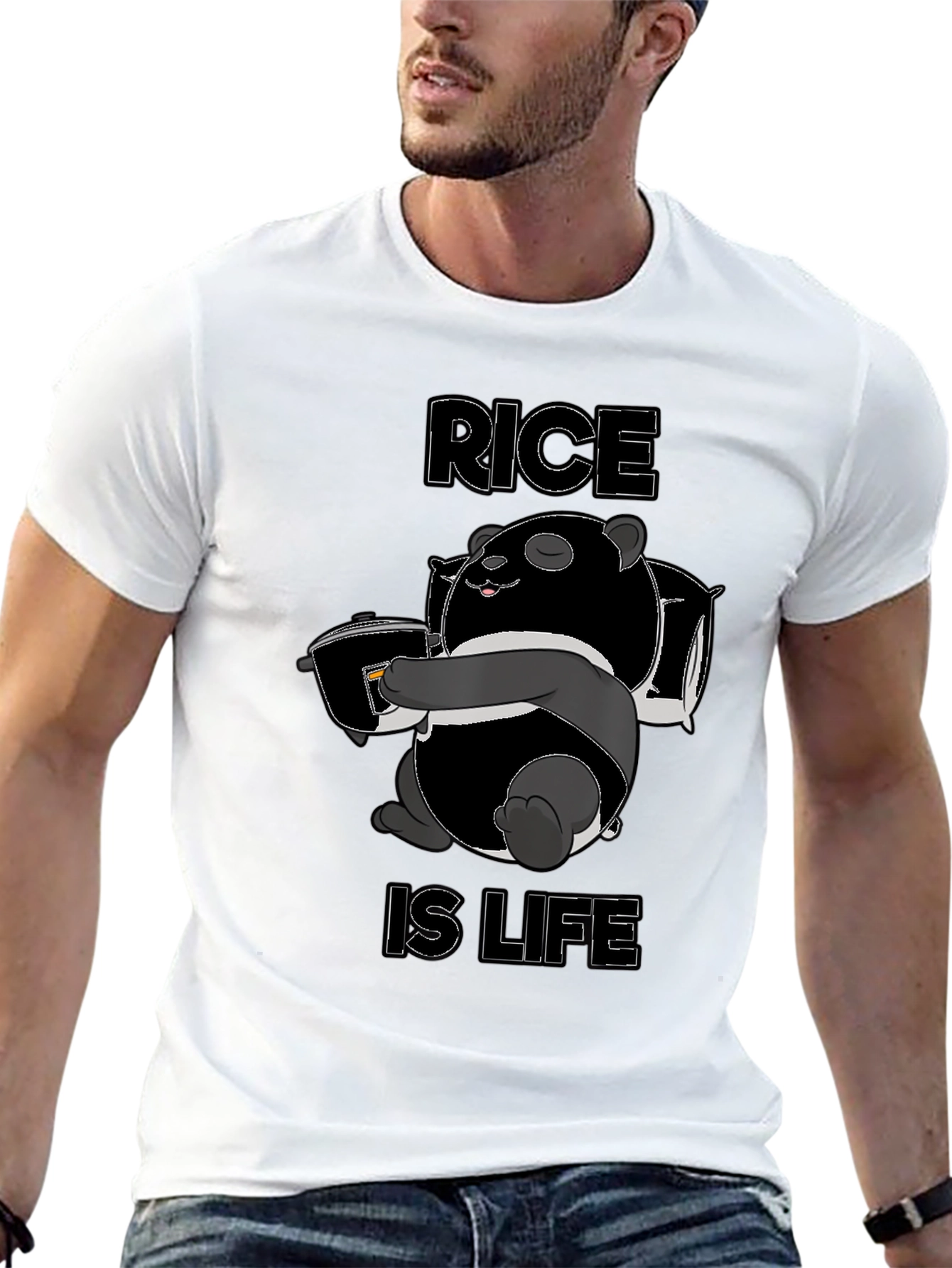 Black Rice is Life Panda Graphic T-Shirt view 13