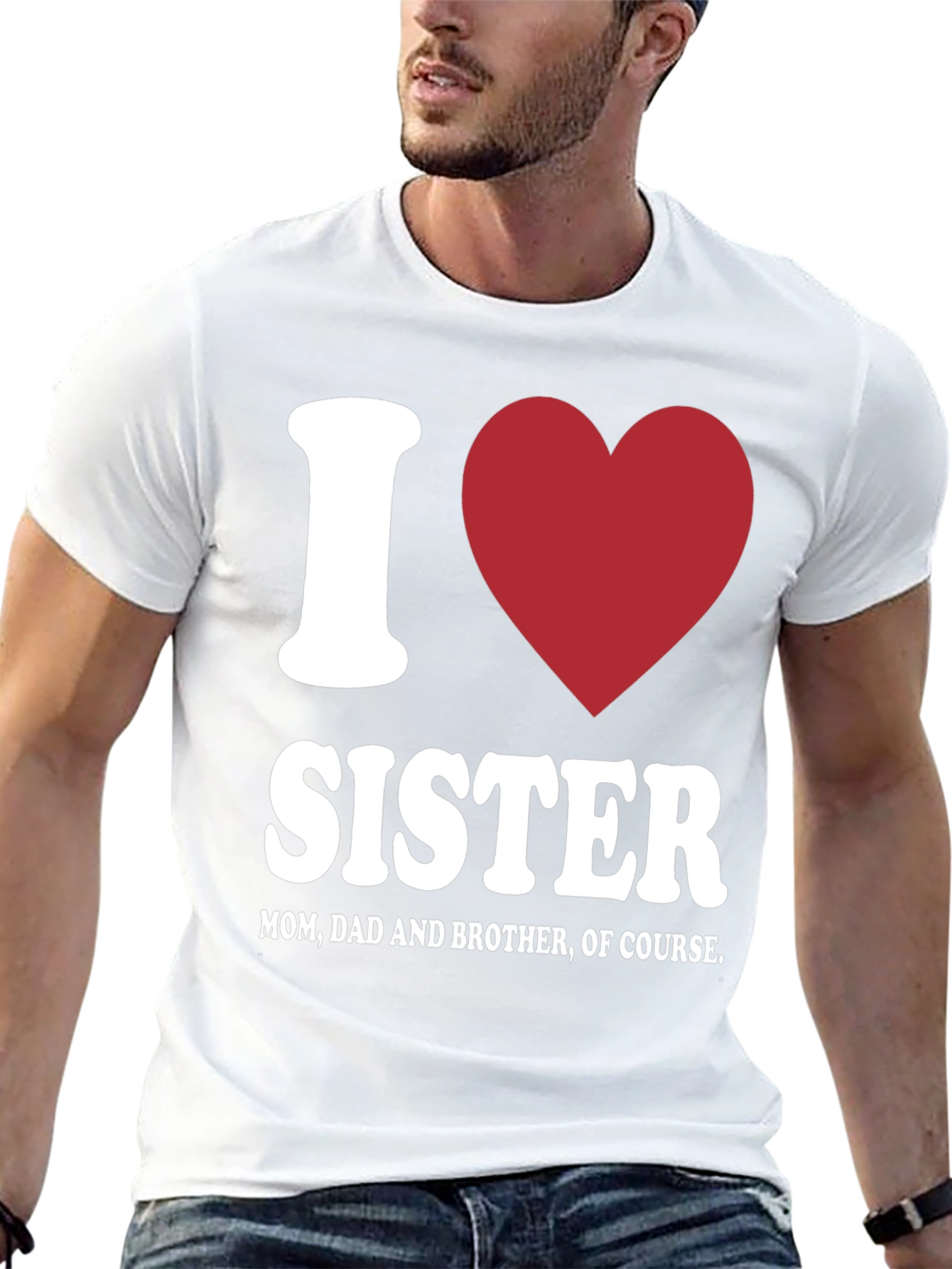 Black I Love Sister T-Shirt - Family Love view 13