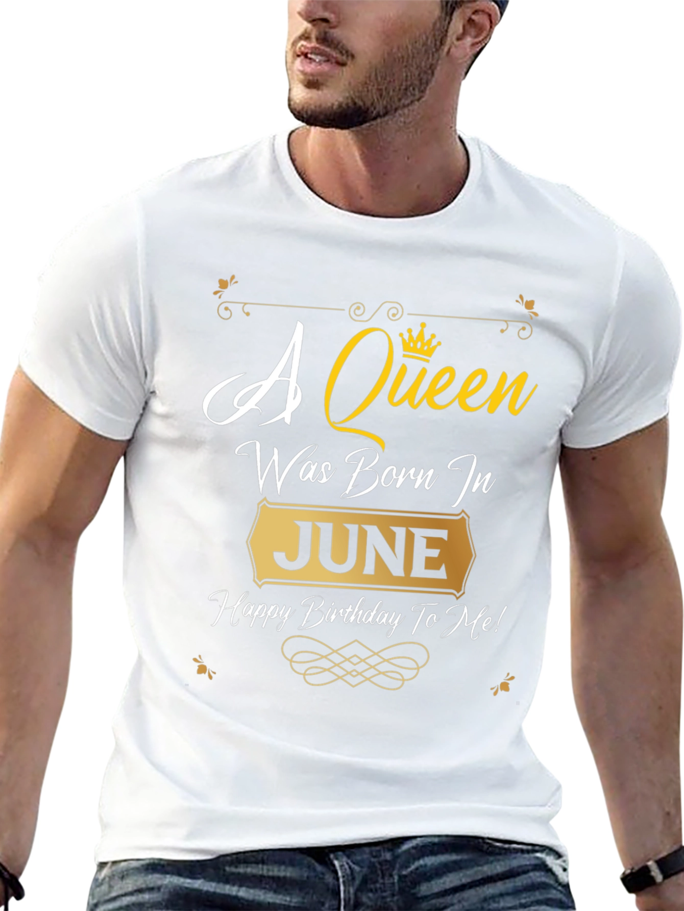 Black A Queen Was Born In June Birthday T-Shirt view 13