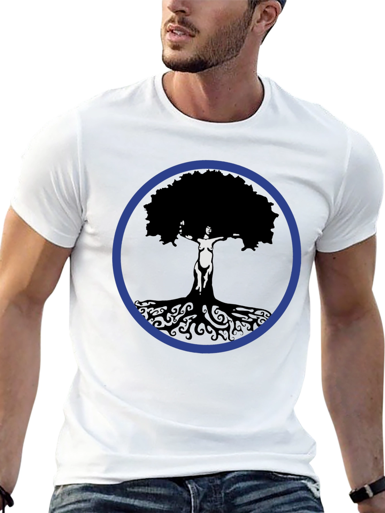 Black Tree Woman Graphic Tee - Black Cotton Blend view 13