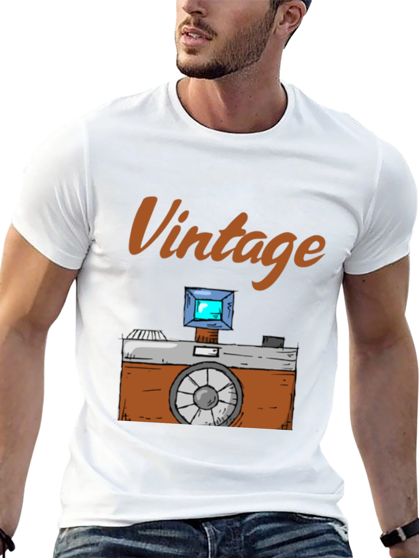 Black Vintage Camera Graphic T-Shirt - Classic Style view 13