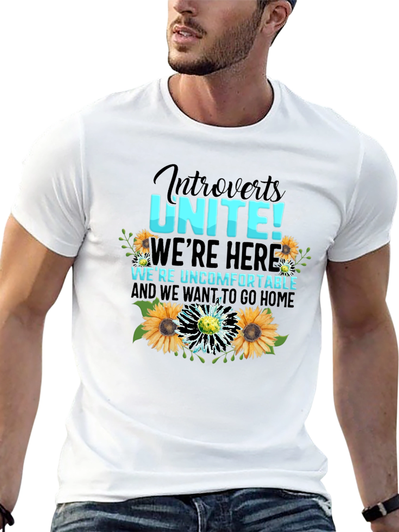 Black Introverts Unite Graphic Tee view 13