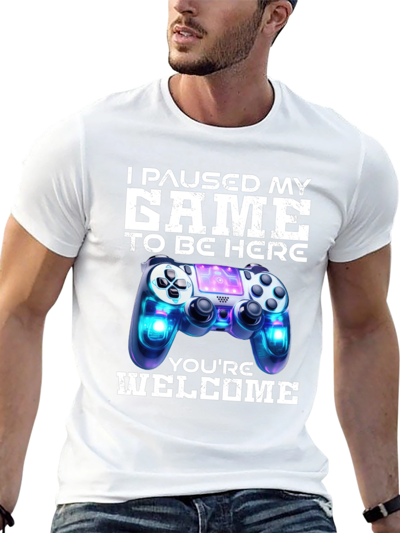 Black I Paused My Game to Be Here T-Shirt view 13