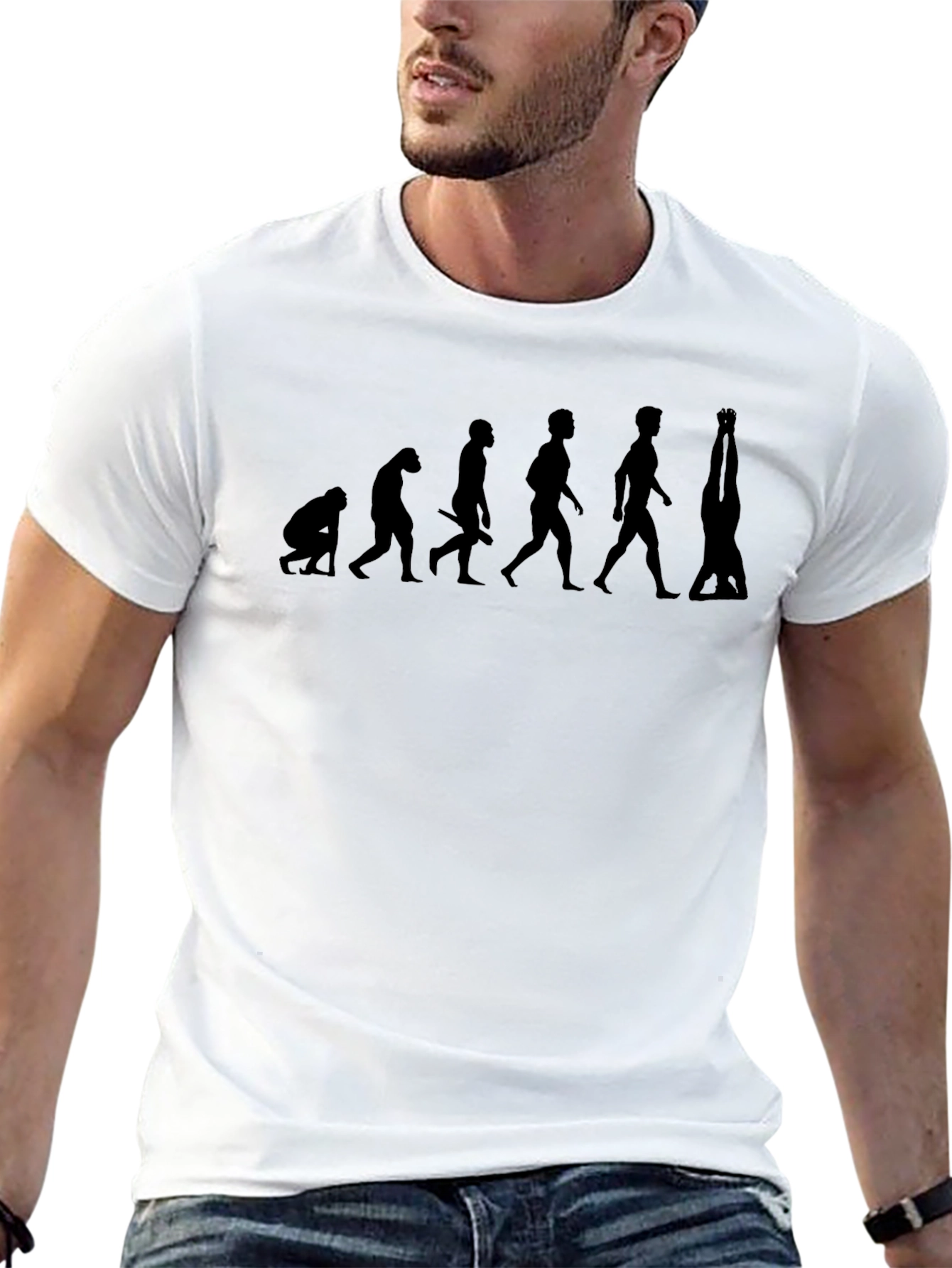 Black Evolution Handstand Graphic Tee - Mens Black T-Shirt view 13