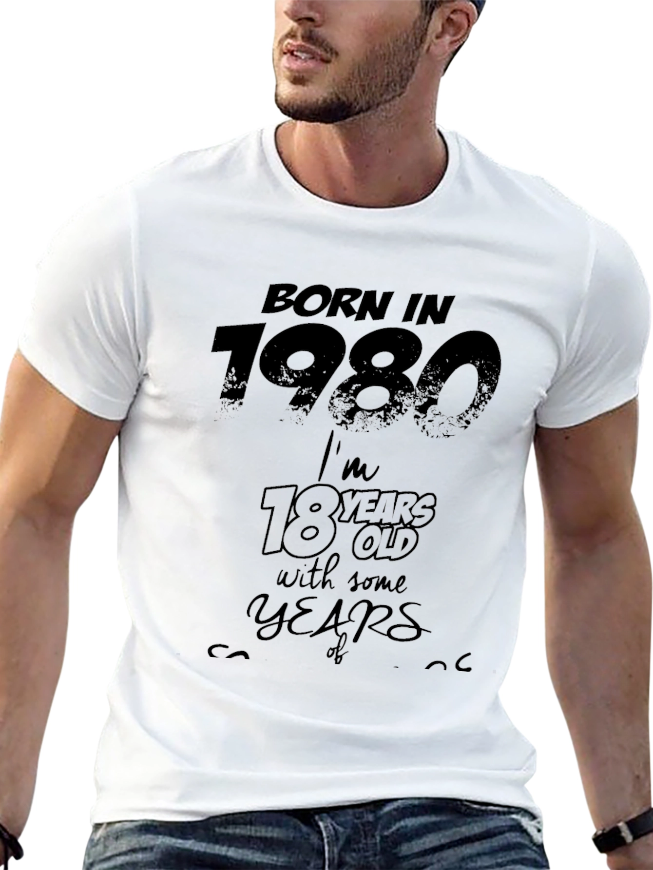 Black Born In 1980 T-Shirt view 13