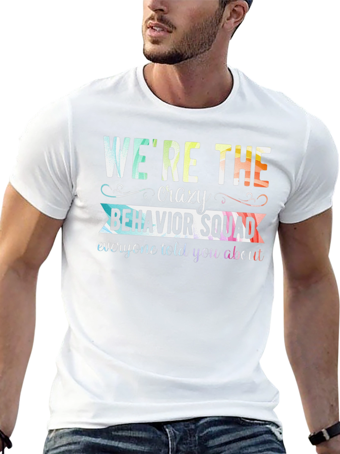 Black Crazy Behavior Squad Graphic T-Shirt view 13