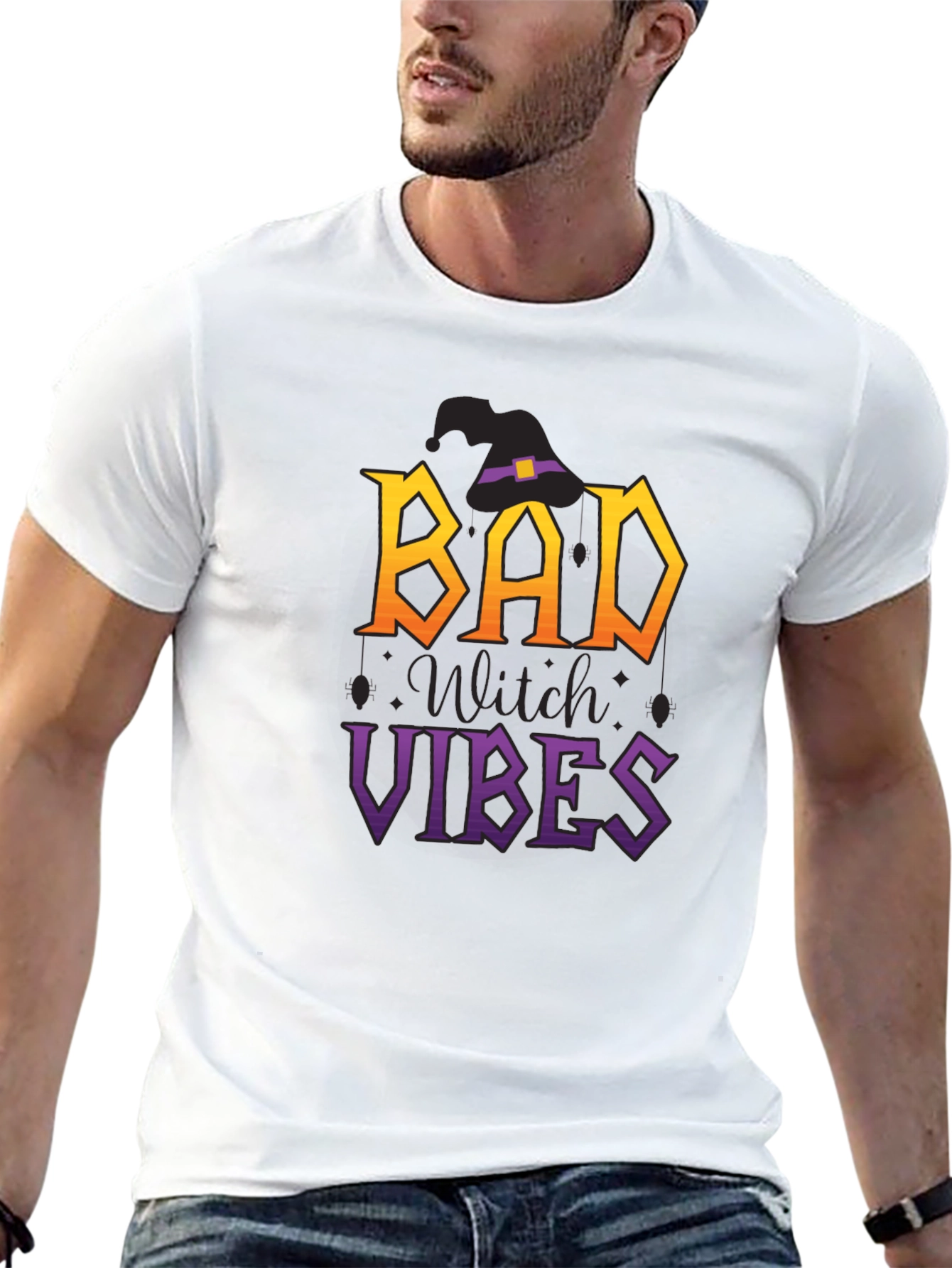 Black Bad Witch Vibes Halloween T-Shirt view 13