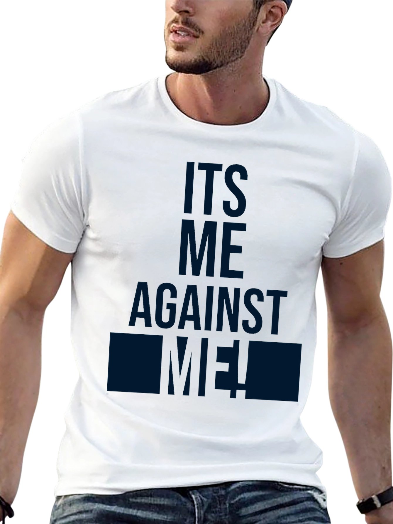 Black Its Me Against Me! Black Graphic T-Shirt view 13