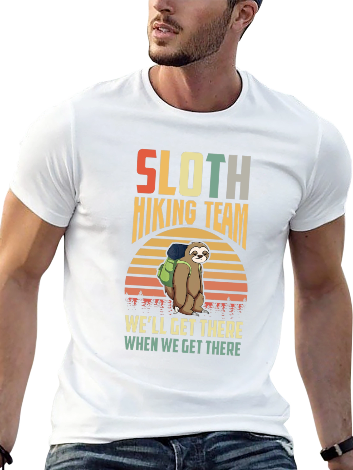 Black Sloth Hiking Team Graphic T-Shirt view 13