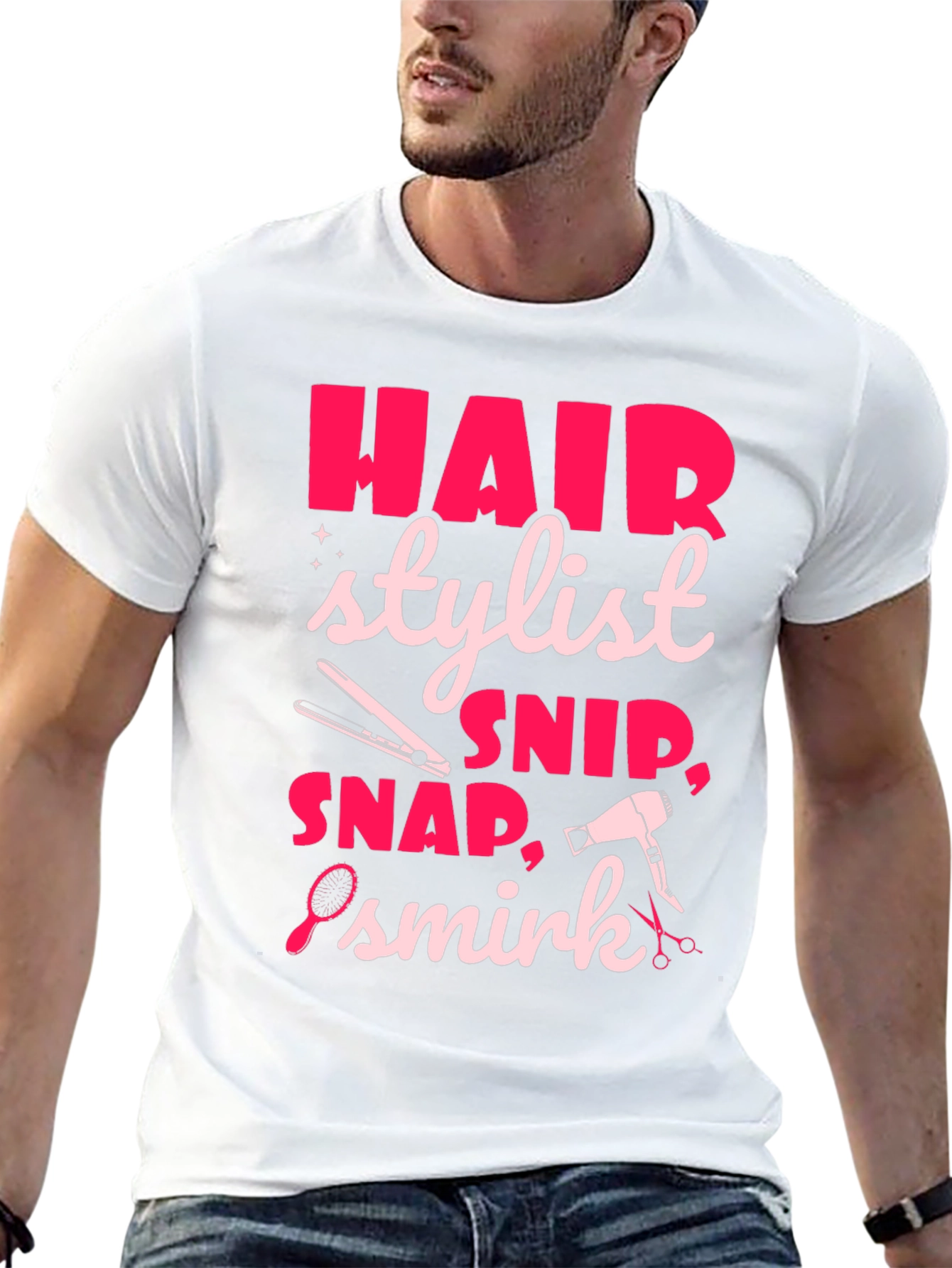 Black Hair Stylist Graphic Tee - Snip, Snap, Smirk! view 13