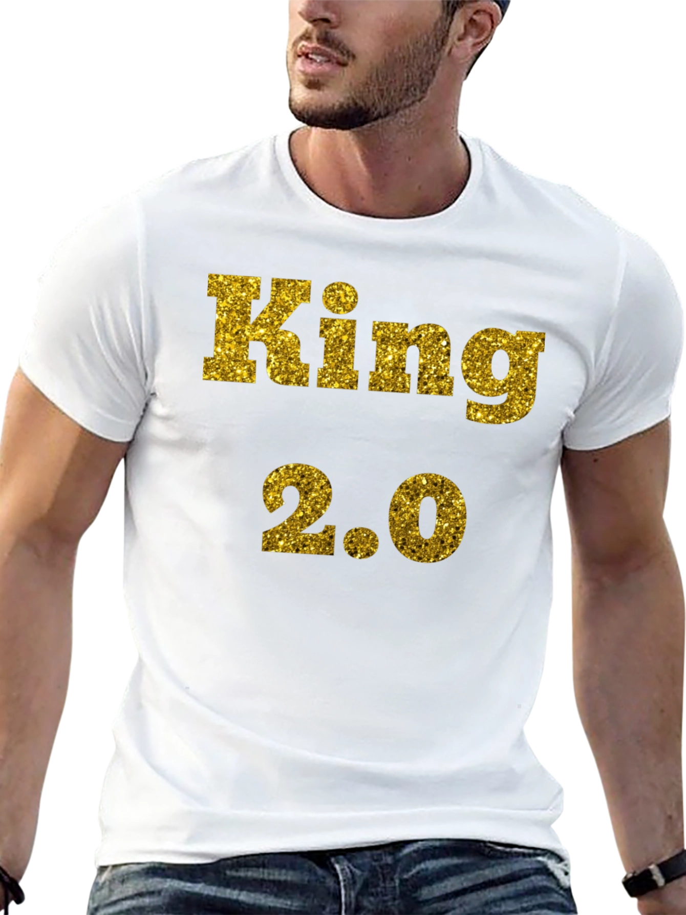 Black King 2.0 Glitter Print T-Shirt - Black view 13