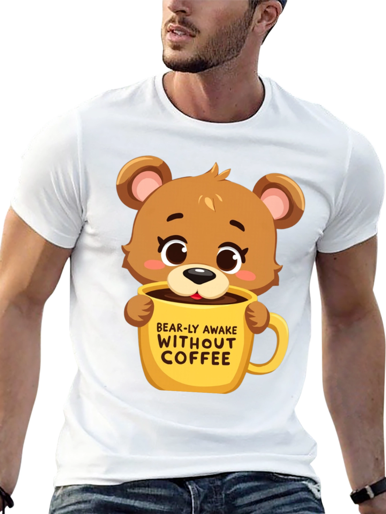 Black Bearly Awake Coffee T-Shirt view 13