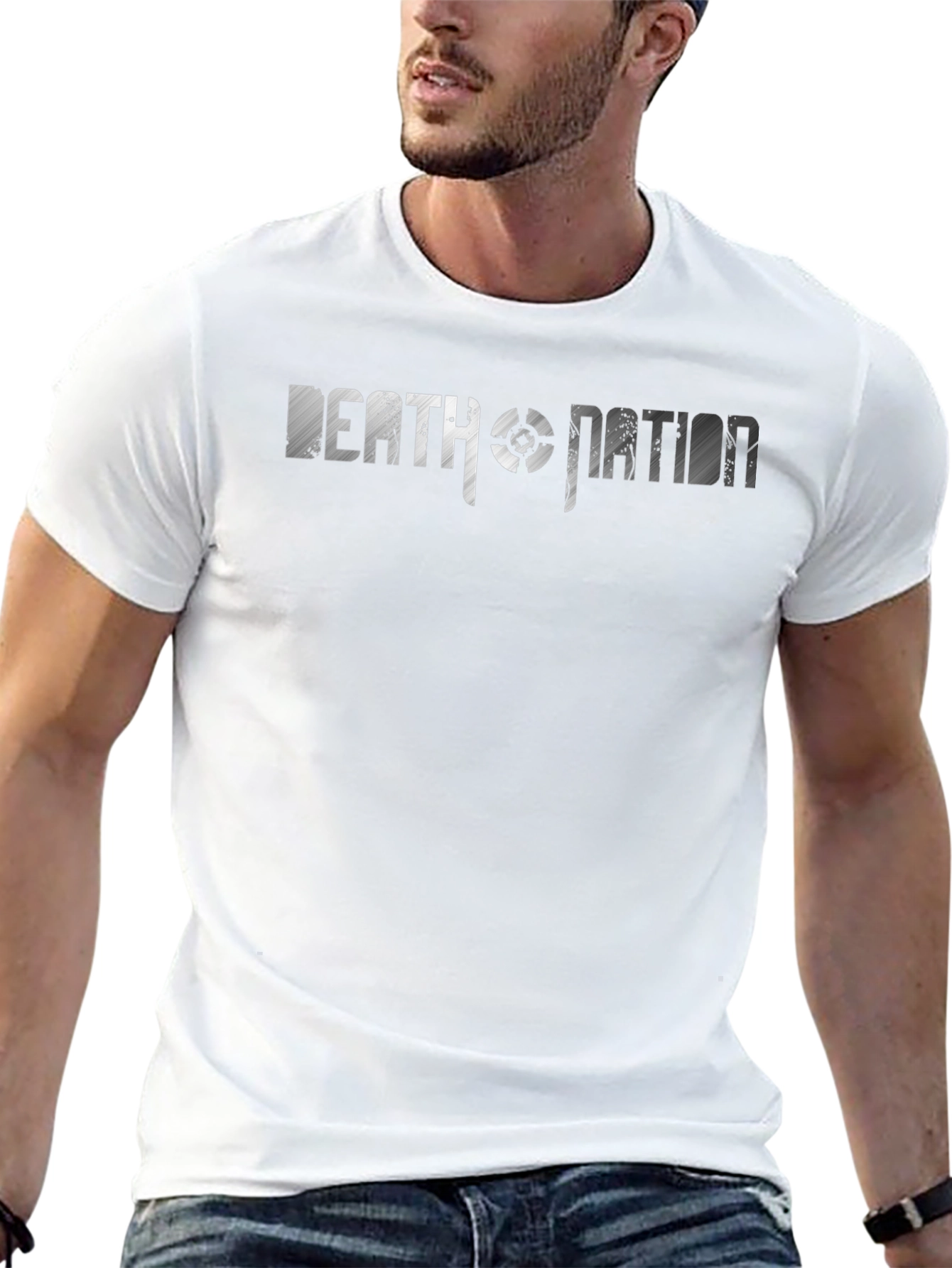 Black Death Nation Graphic Print Black T-Shirt view 13