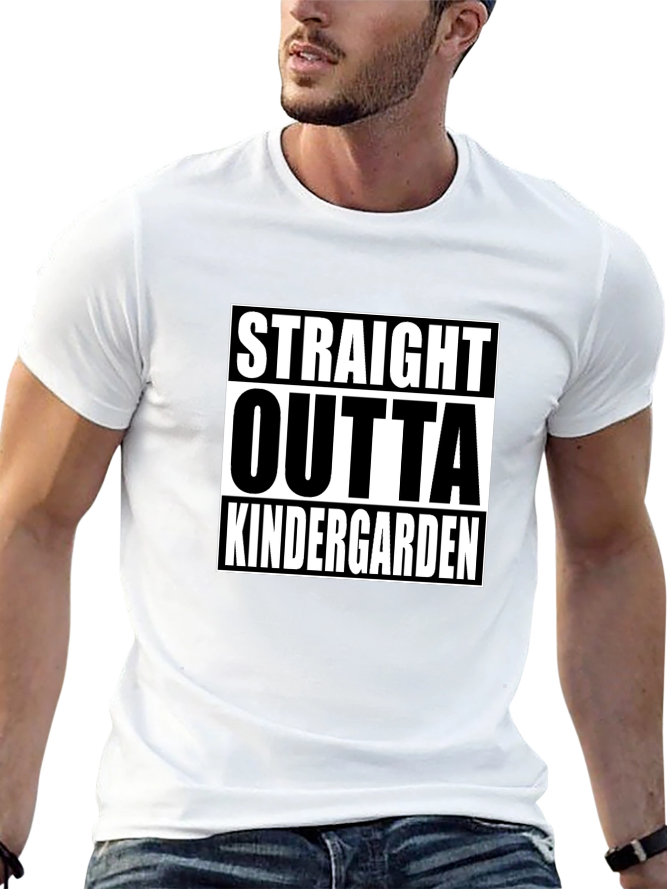 Black Straight Outta Kindergarten Black T-Shirt view 13