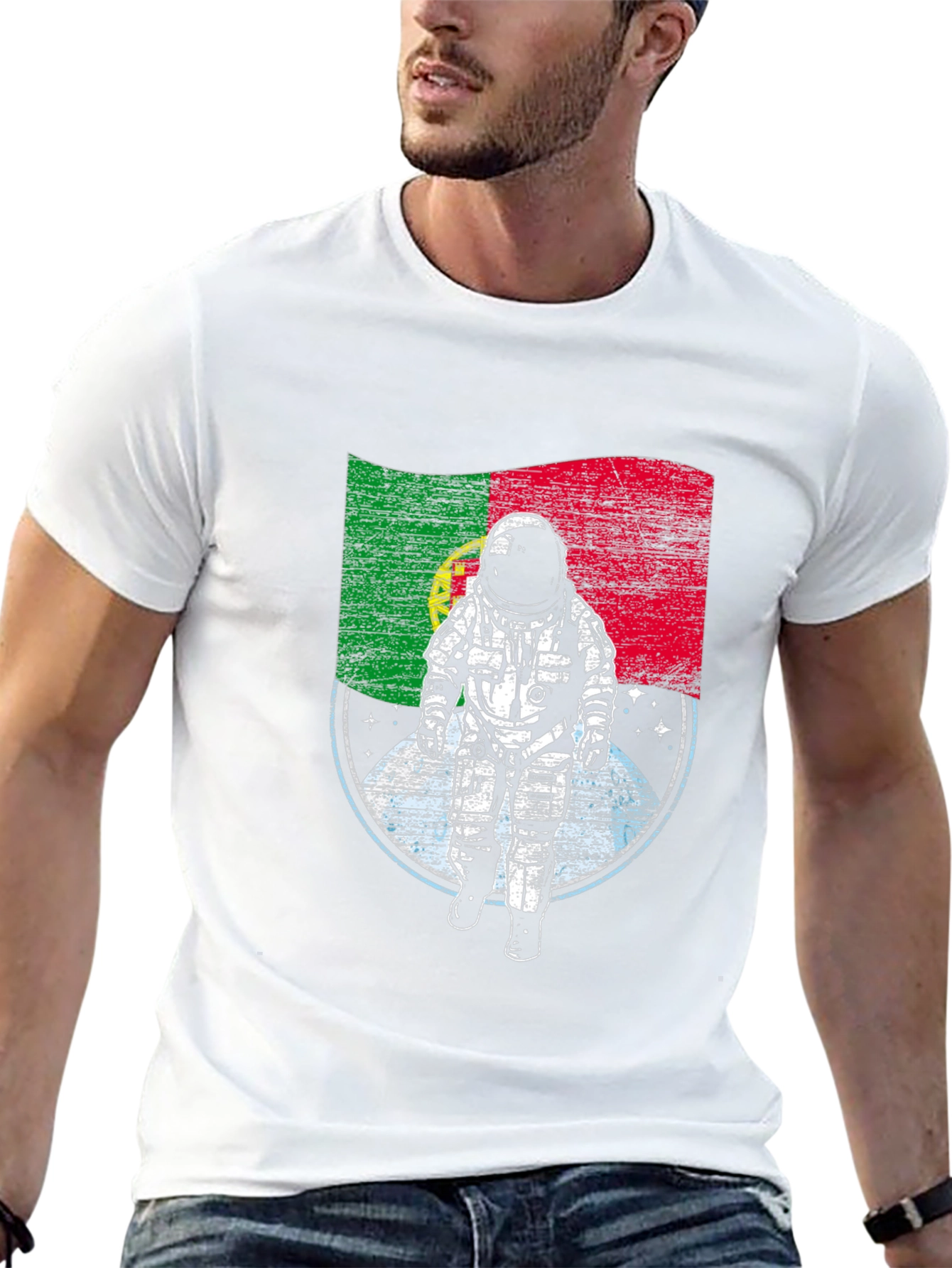 Black Portugal Astronaut T-Shirt - Space Adventure Tee view 13