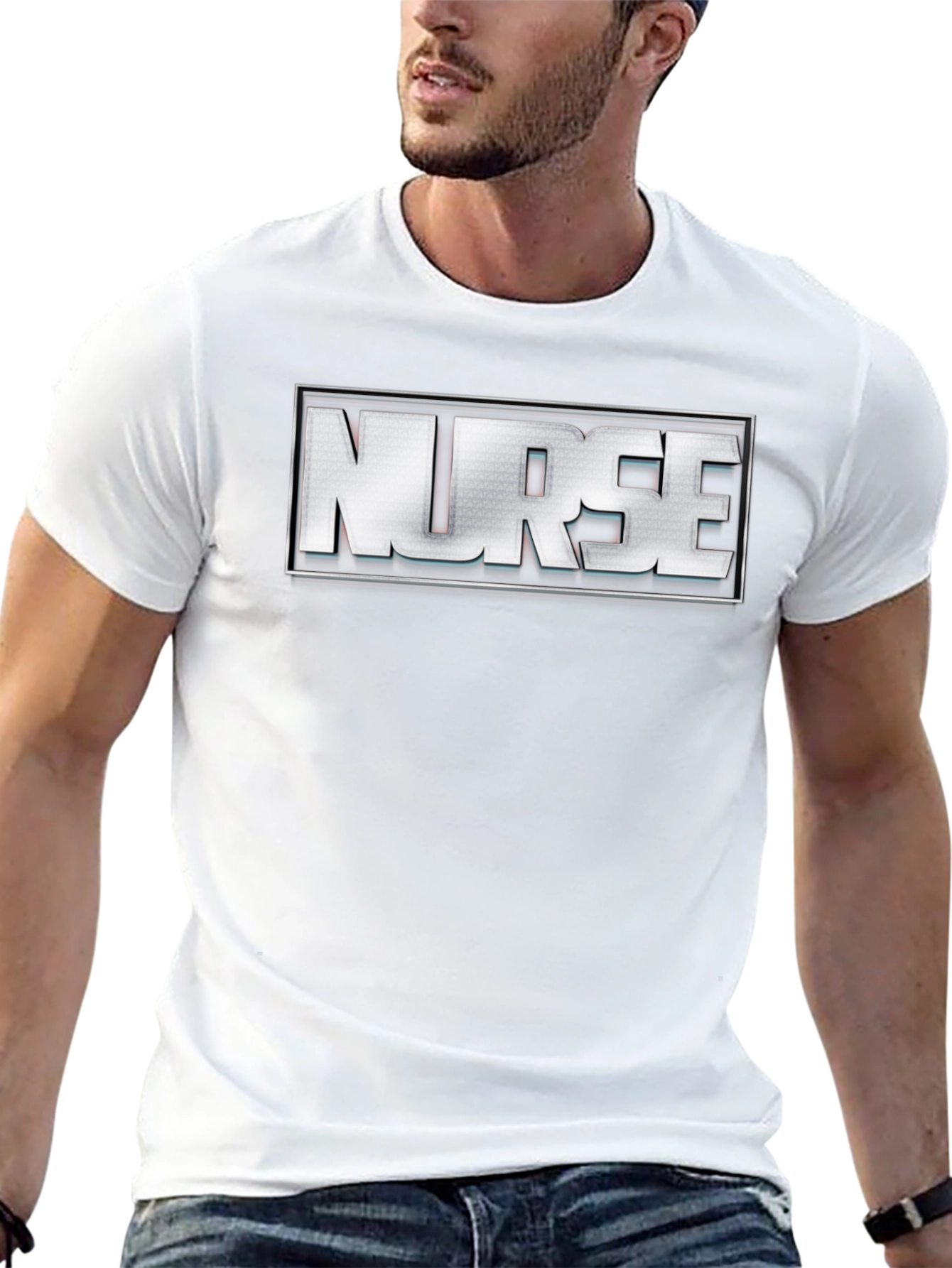 Black Nurse T-Shirt - Silver Logo view 13