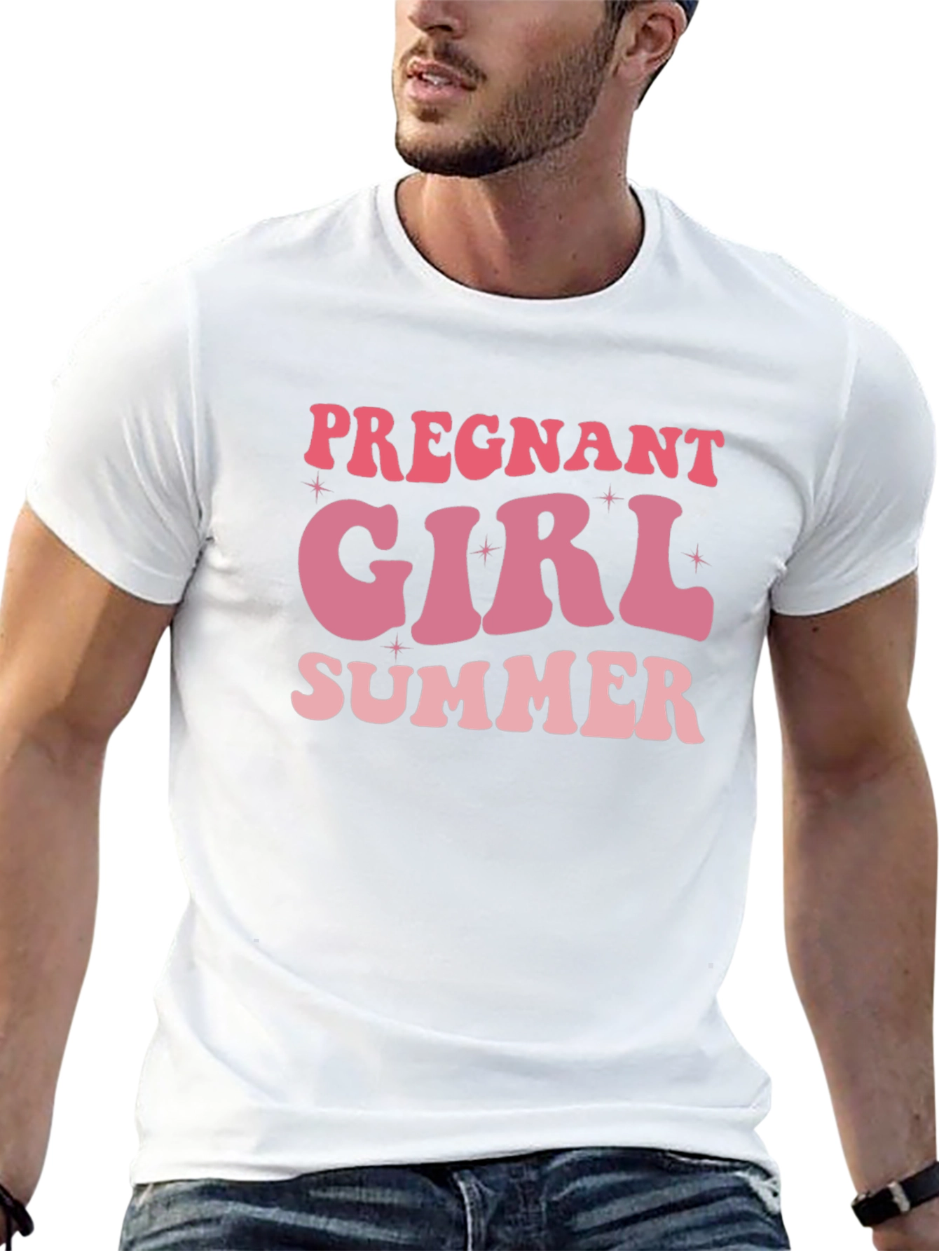 Black Pregnant Girl Summer Black T-Shirt view 13