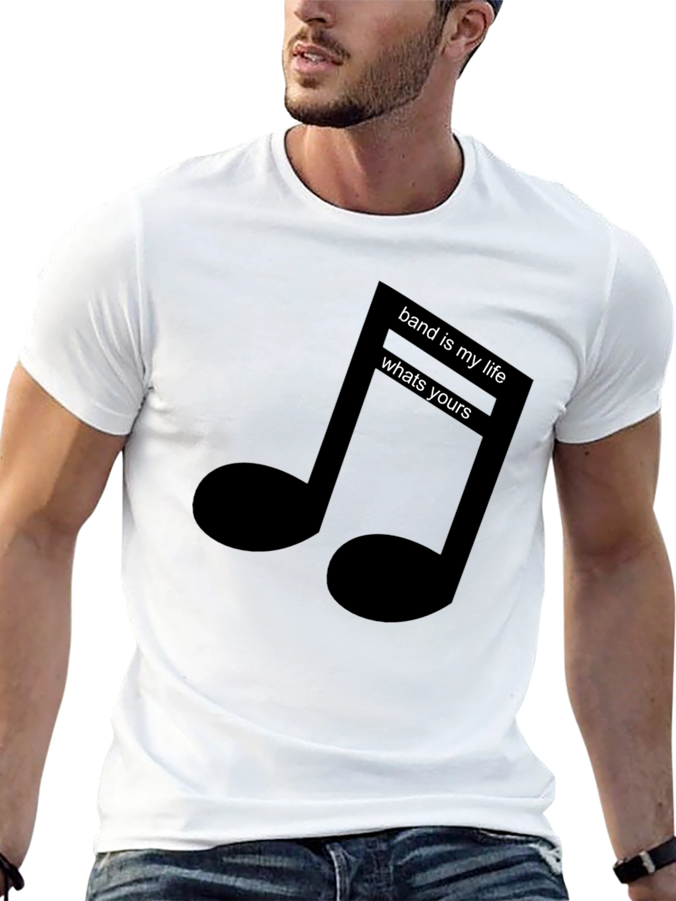 Black Music Note T-Shirt - Band is My Life view 13