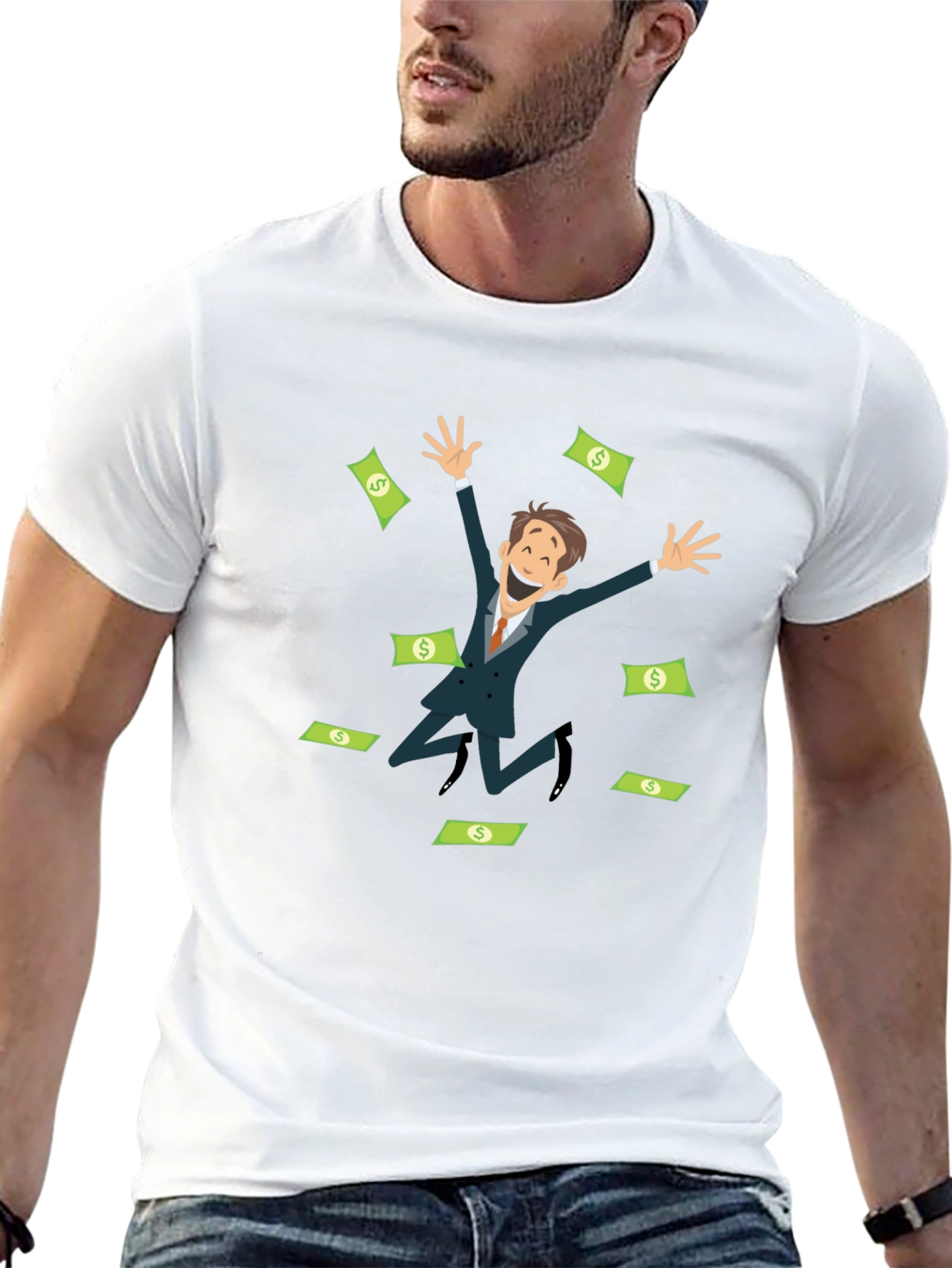 Black Money Man Graphic T-Shirt view 13