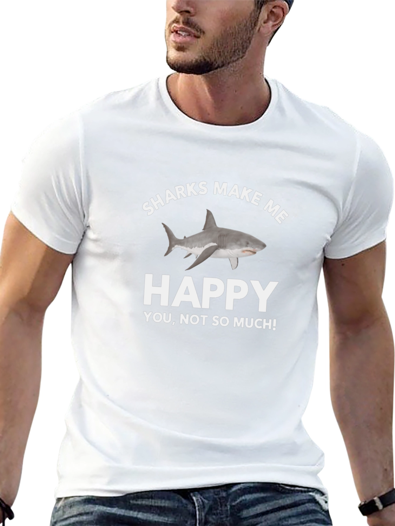 Black Sharks Make Me Happy T-Shirt view 13