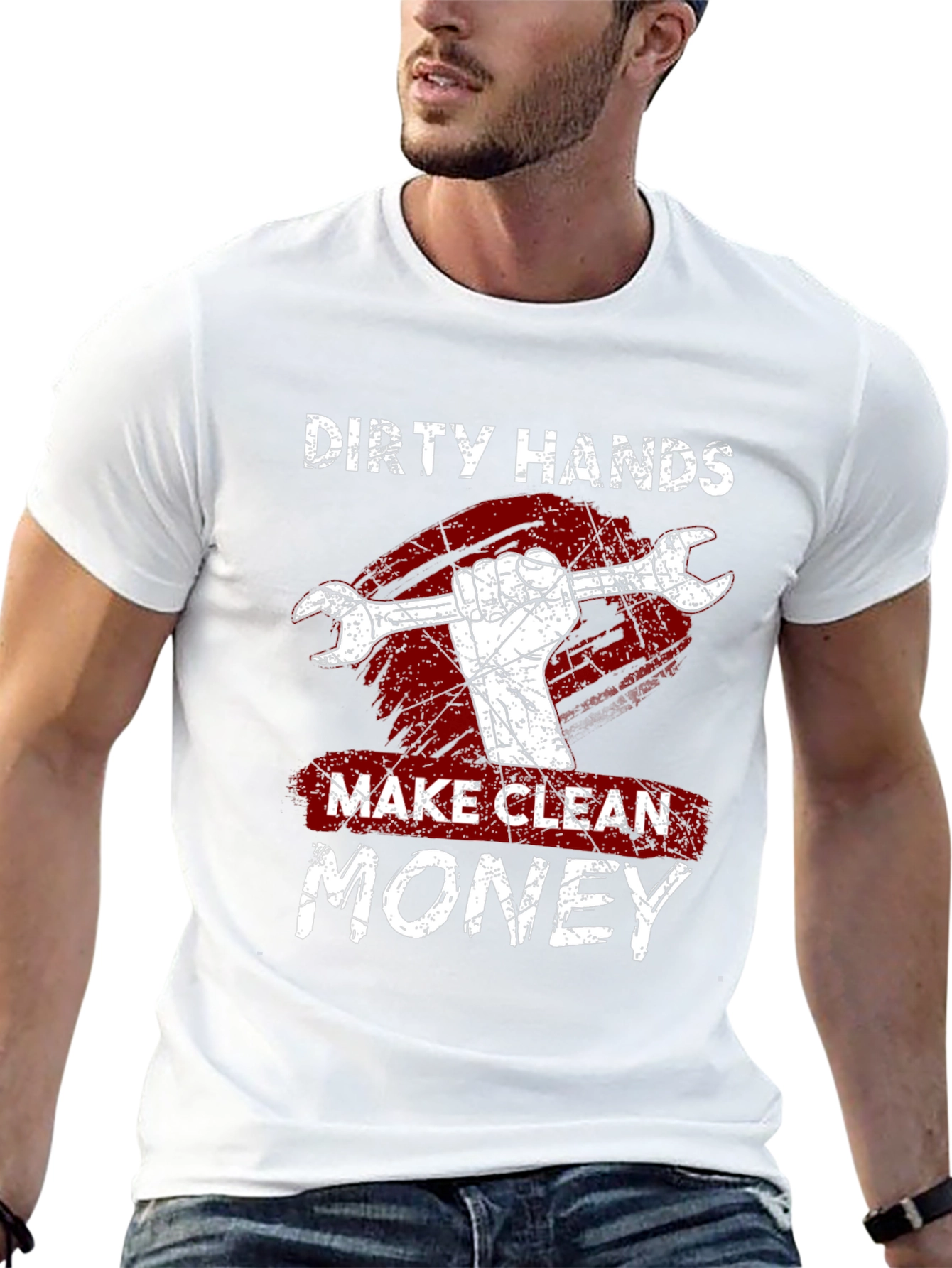 Black Dirty Hands Make Clean Money Graphic Tee view 13