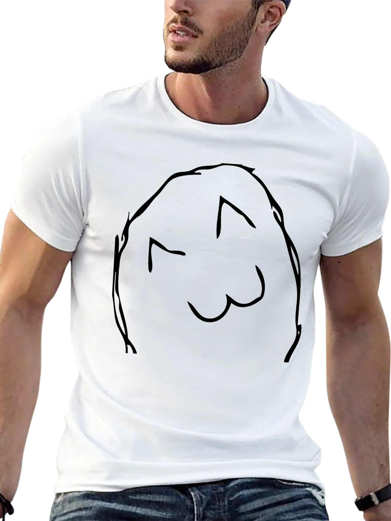Black Cartoon Face Black T-Shirt view 13