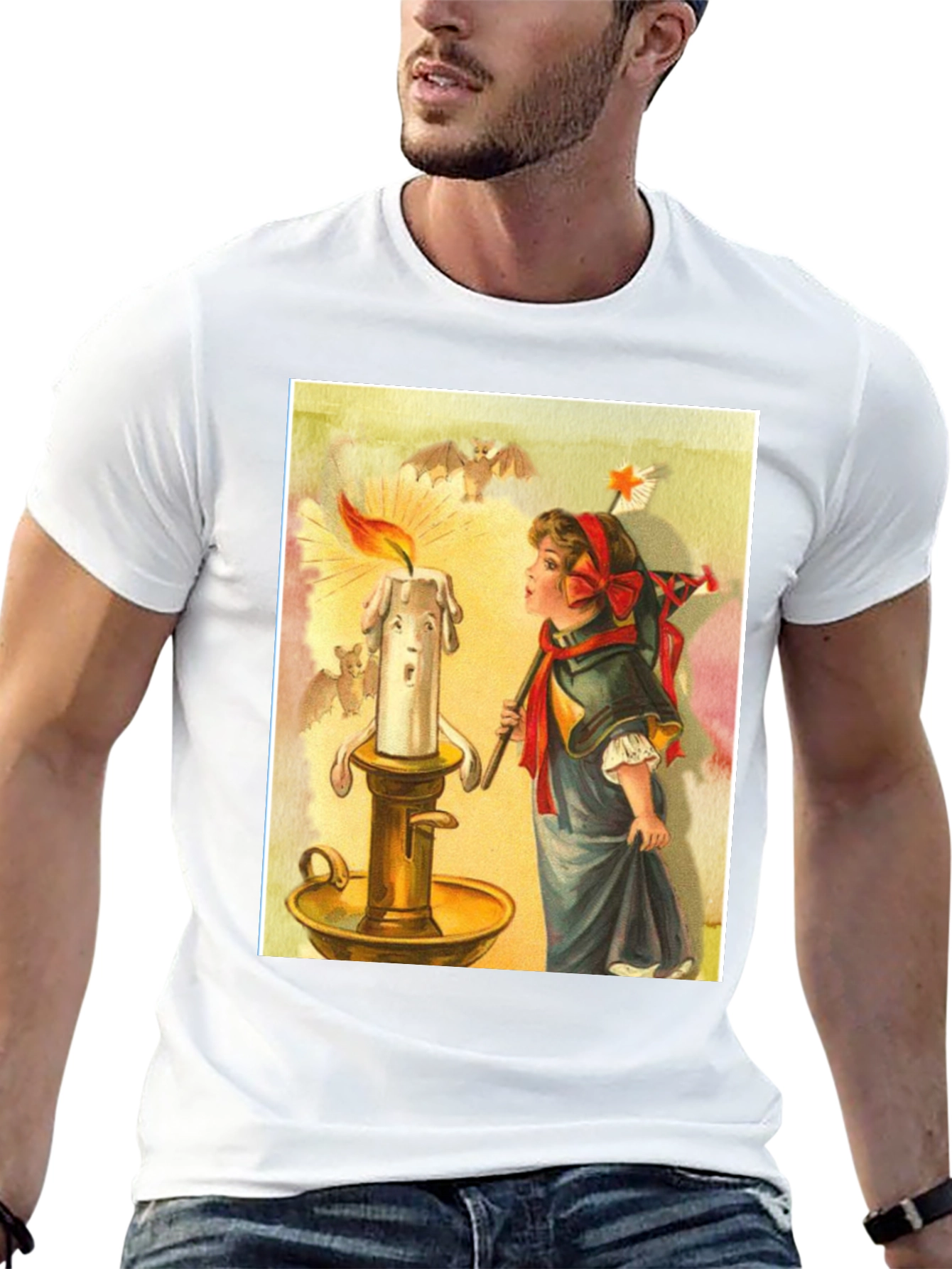 Black Vintage Candle & Girl Graphic Tee view 13