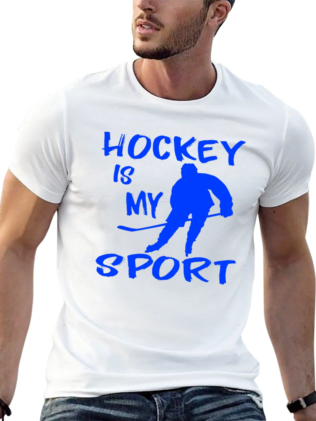 Black Hockey Is My Sport T-Shirt - Black view 13