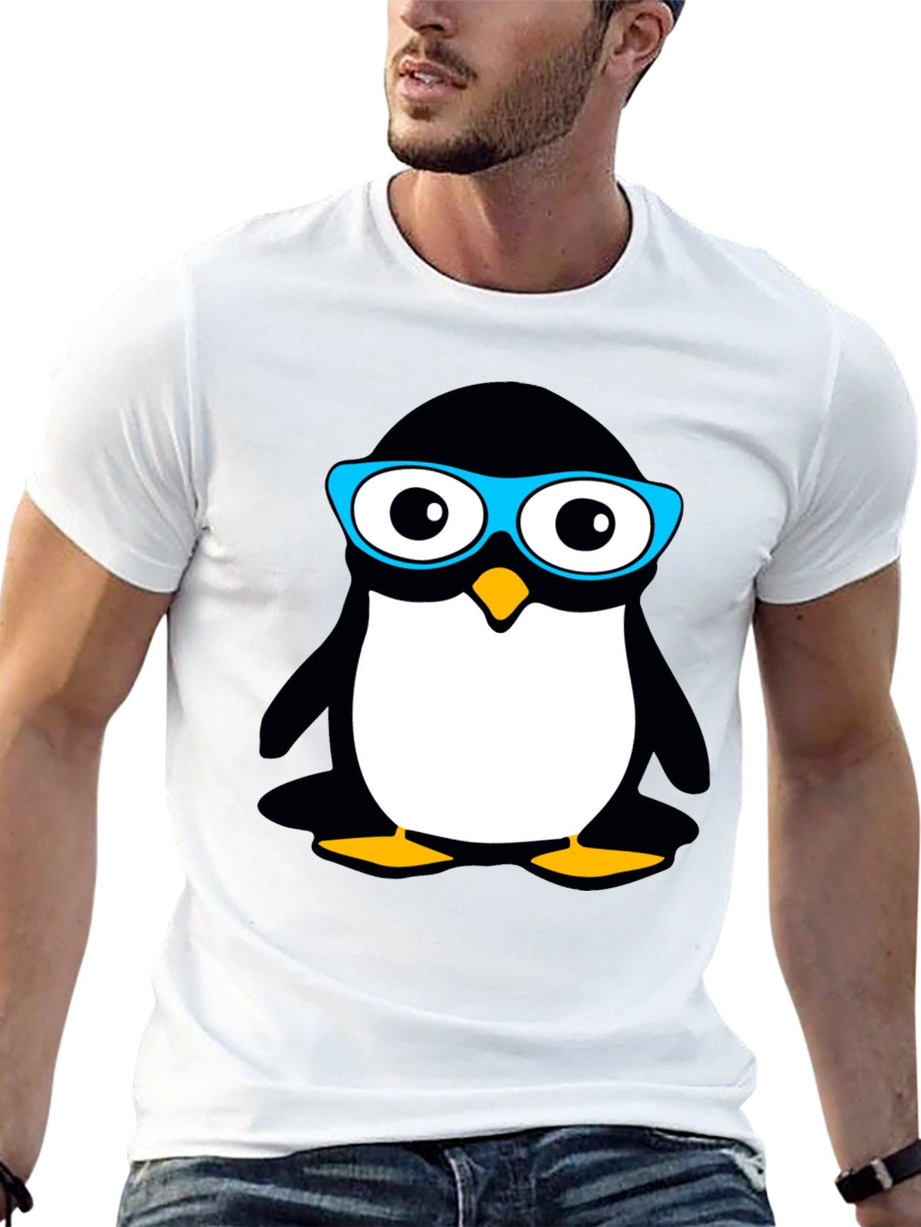 Black Cool Penguin Graphic T-Shirt view 13