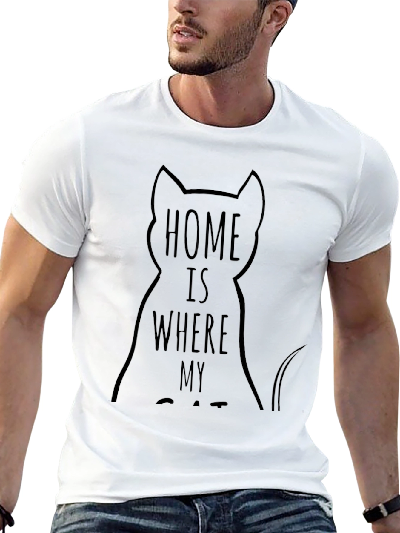 Black Home is Where My Cat Is T-Shirt view 13