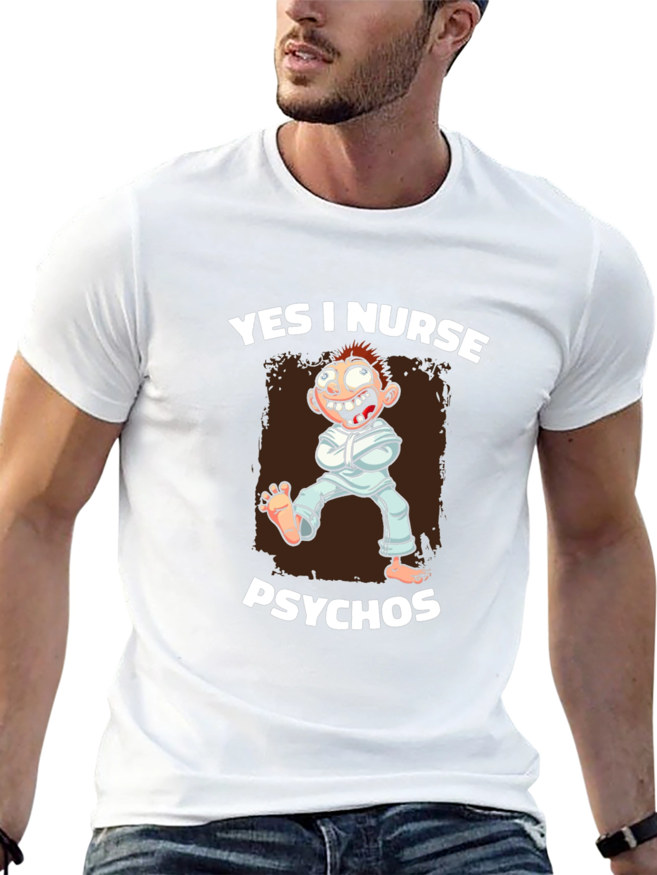 Black Yes I Nurse Psychos Graphic T-Shirt view 13