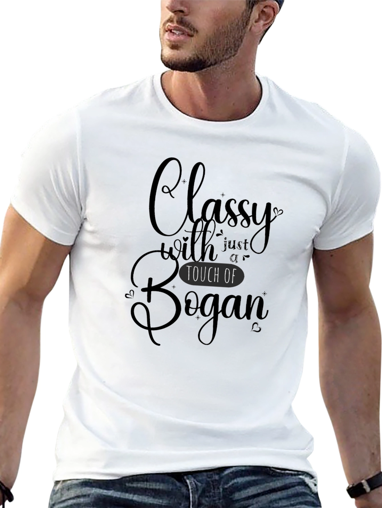 Black Classy with a Touch of Bogan Graphic Tee view 13