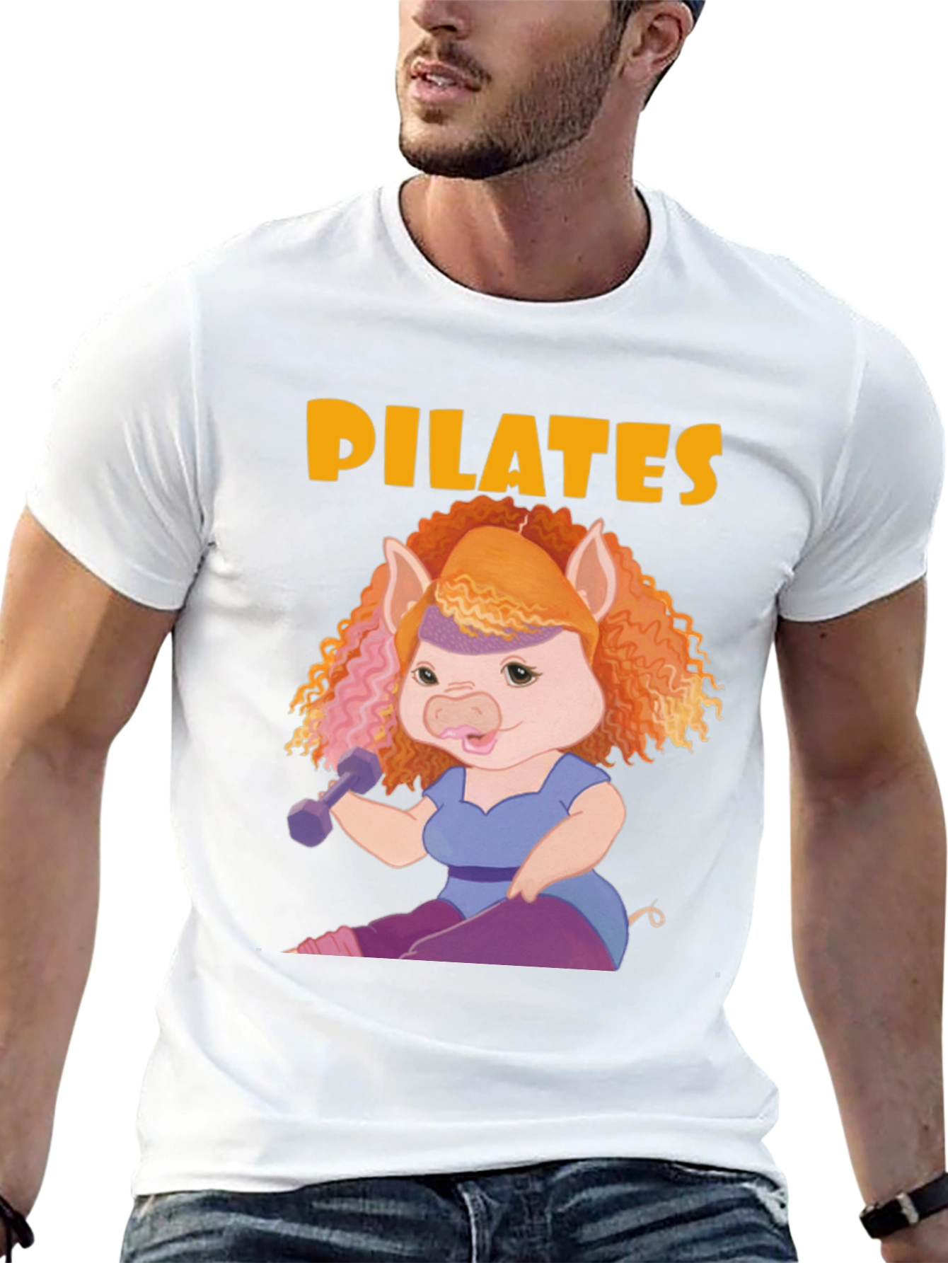 Black Pilates Pig T-Shirt view 13