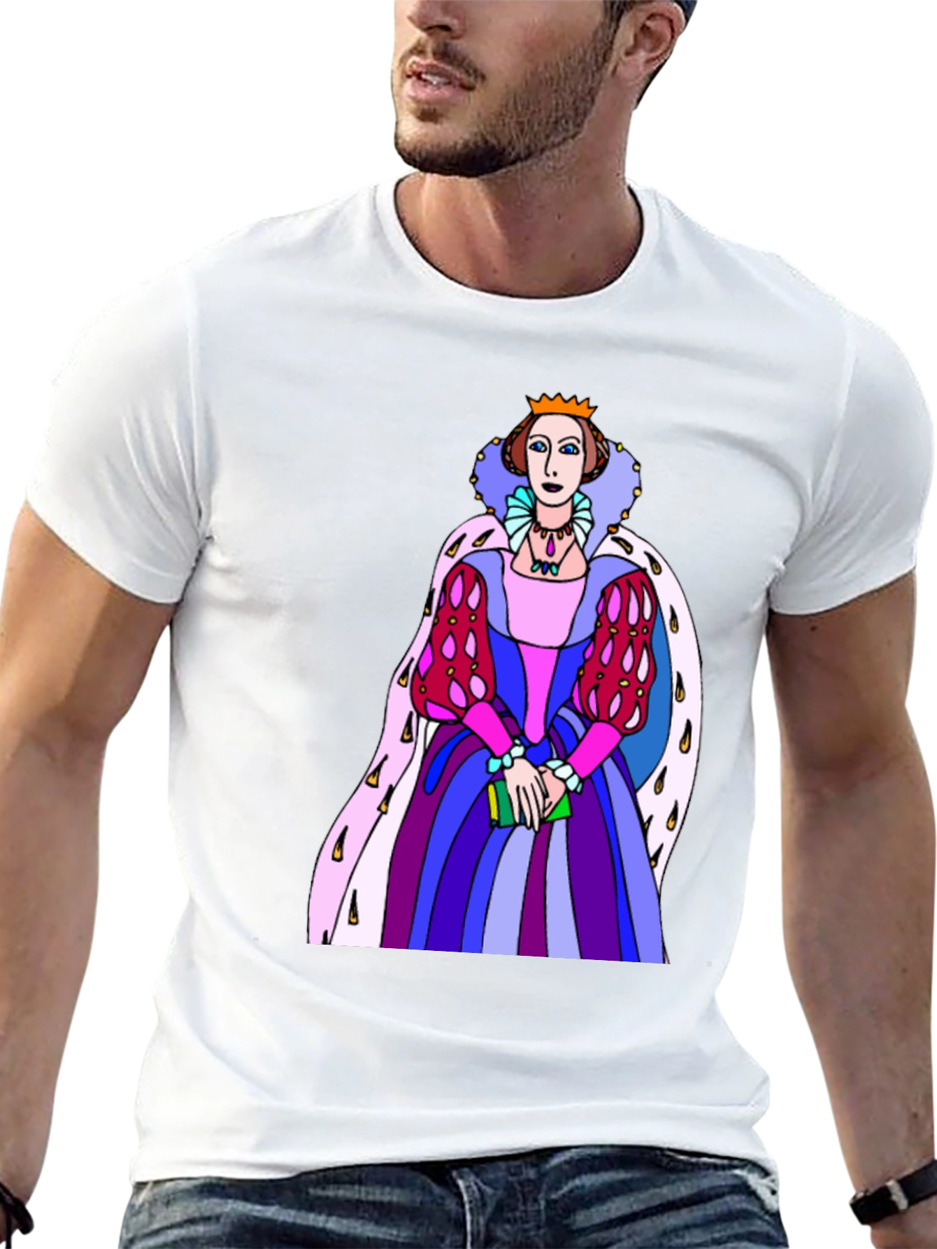 Black Queen Elizabeth Graphic T-Shirt - Novelty Tee view 13