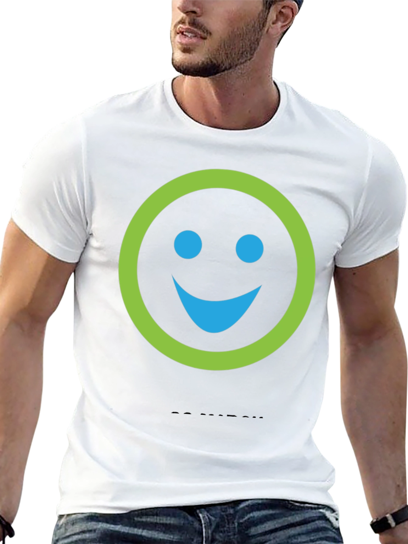 Black Smiley Face Graphic Print Crew Neck T-Shirt view 13