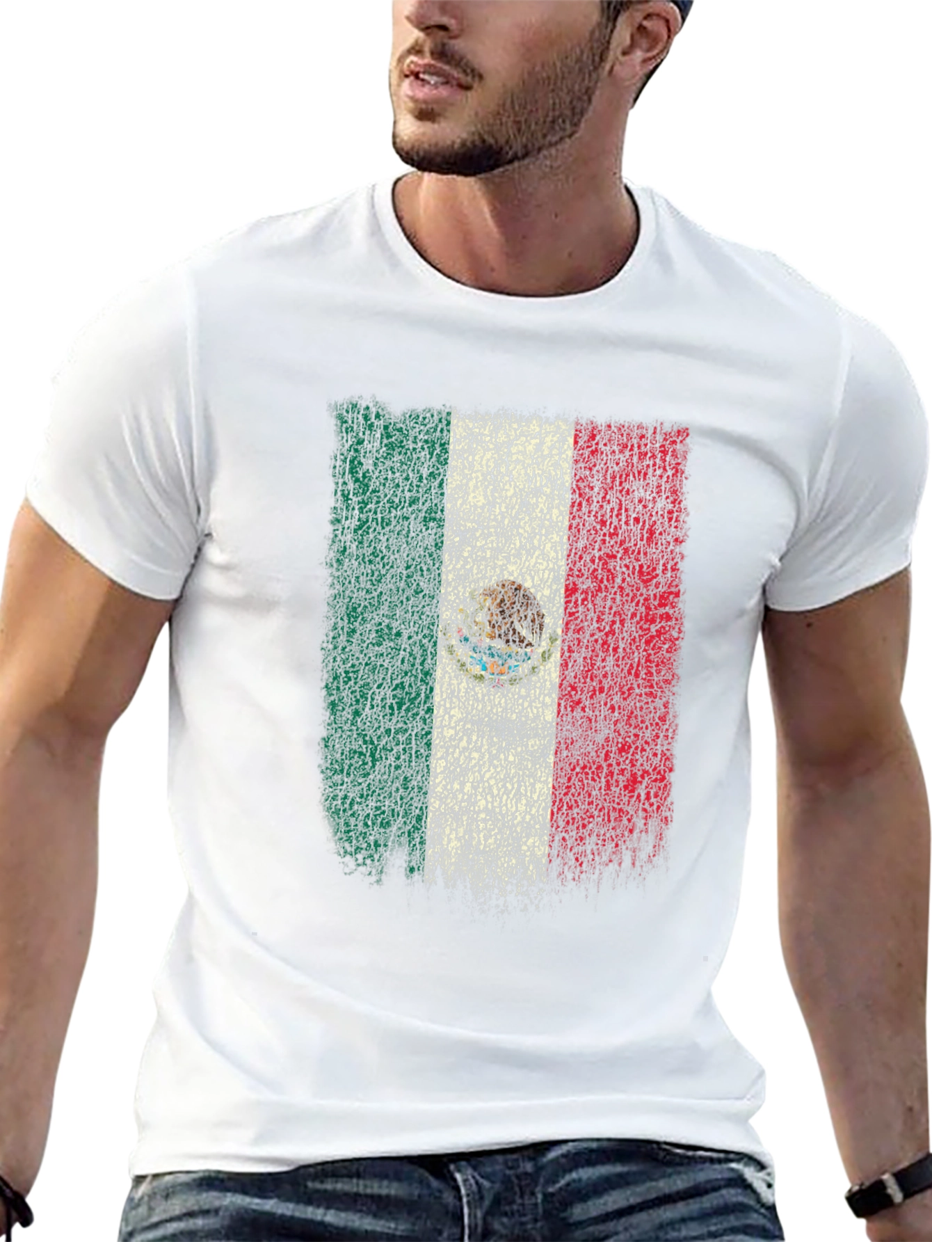 Mexico Flag T-Shirt - Distressed Graphic Tee - 13